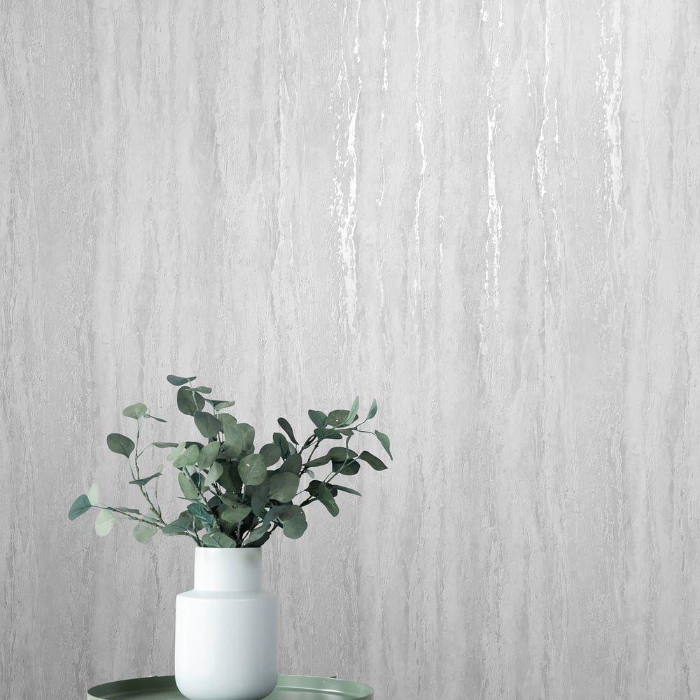 Plaster look Wallpaper in white color - pattern number 35153 - by Galerie in the City Romance collection