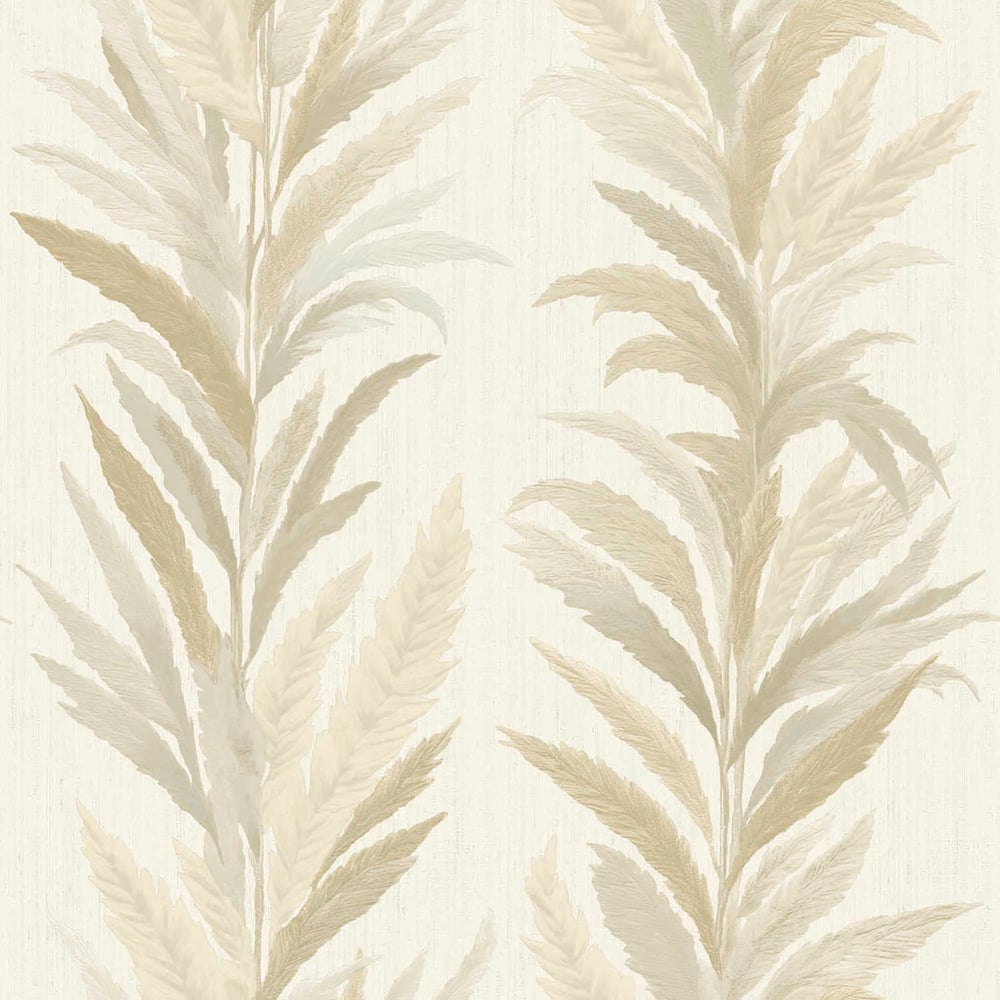 Leaf Flourish wallpaper in beige gold color - pattern number 35902 - by Galerie in the Ornamenta collection