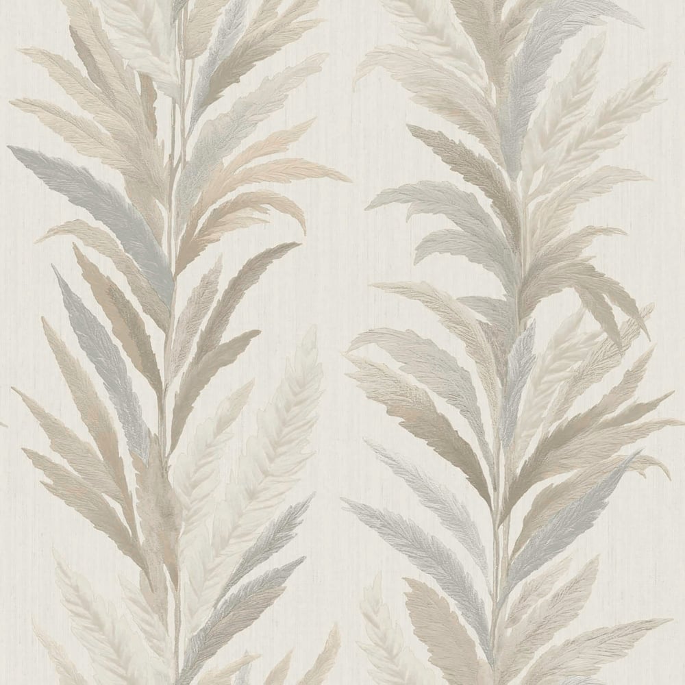 Leaf Flourish wallpaper in beige grey color - pattern number 35903 - by Galerie in the Ornamenta collection