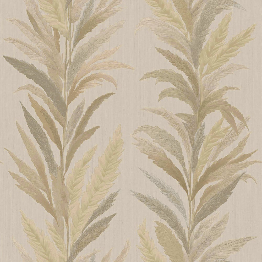 Leaf Flourish wallpaper in bronze gold color - pattern number 35904 - by Galerie in the Ornamenta collection