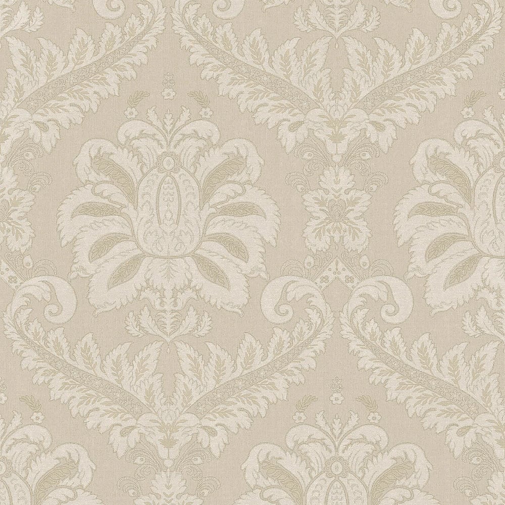 Traditional Damask wallpaper in beige color - pattern number 35924 - by Galerie in the Ornamenta collection