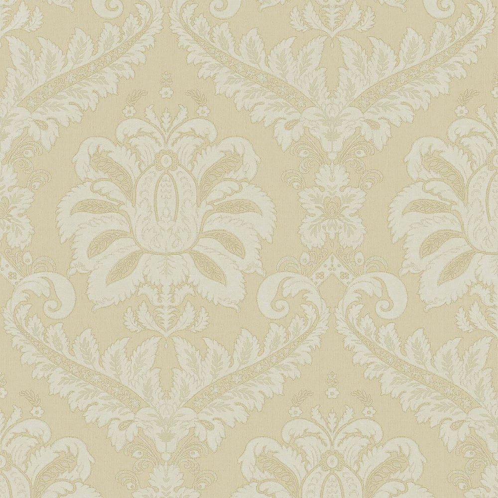 Traditional Damask wallpaper in cream color - pattern number 35932 - by Galerie in the Ornamenta collection