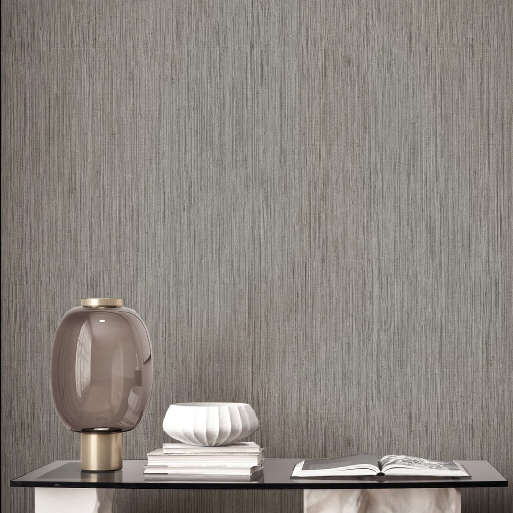 Stripe Texture wallpaper in silver grey color - pattern number 35989 - by Galerie in the Ornamenta collection