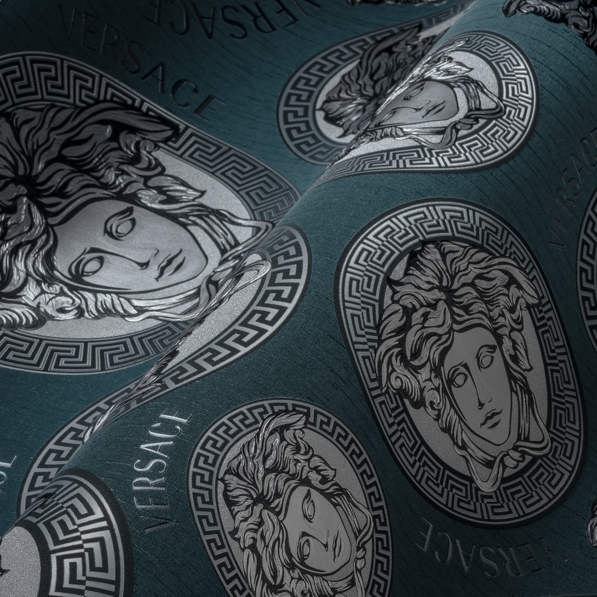 Monarch wallpaper in oceanic color - pattern number 386111X - by Seabrook in the Versace Volume 5 collection