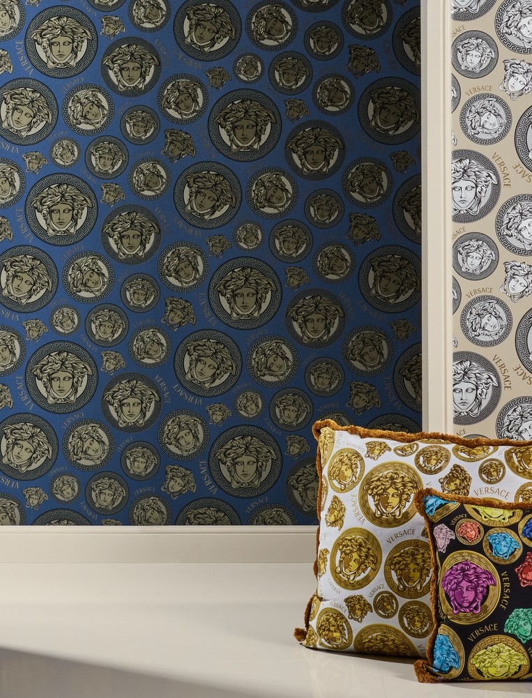 Monarch wallpaper in midnight sky color - pattern number 386113X - by Seabrook in the Versace Volume 5 collection