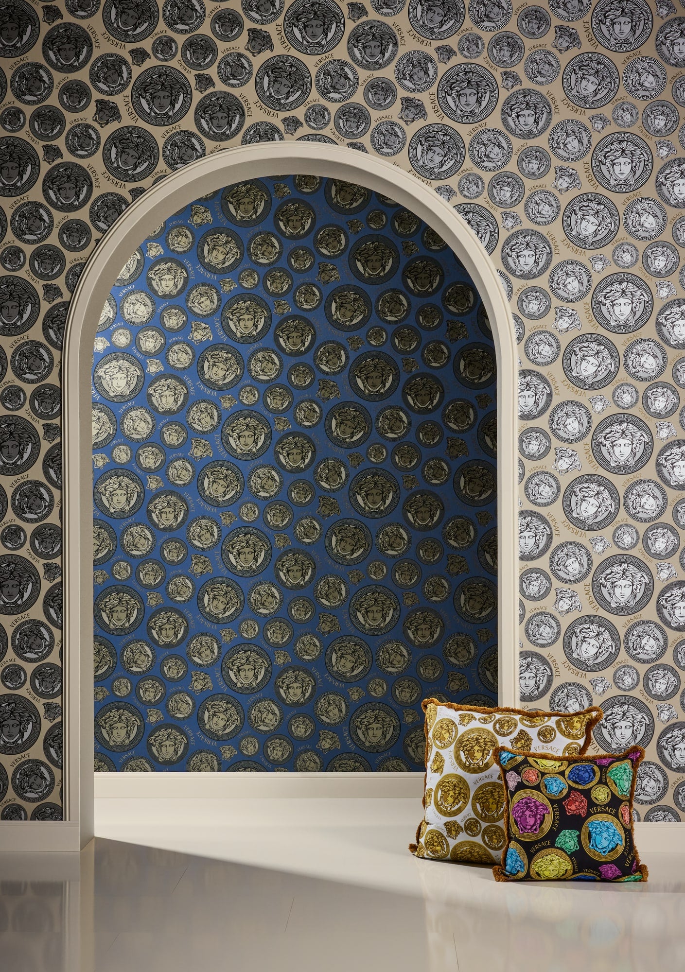 Monarch wallpaper in coconut color - pattern number 386114X - by Seabrook in the Versace Volume 5 collection