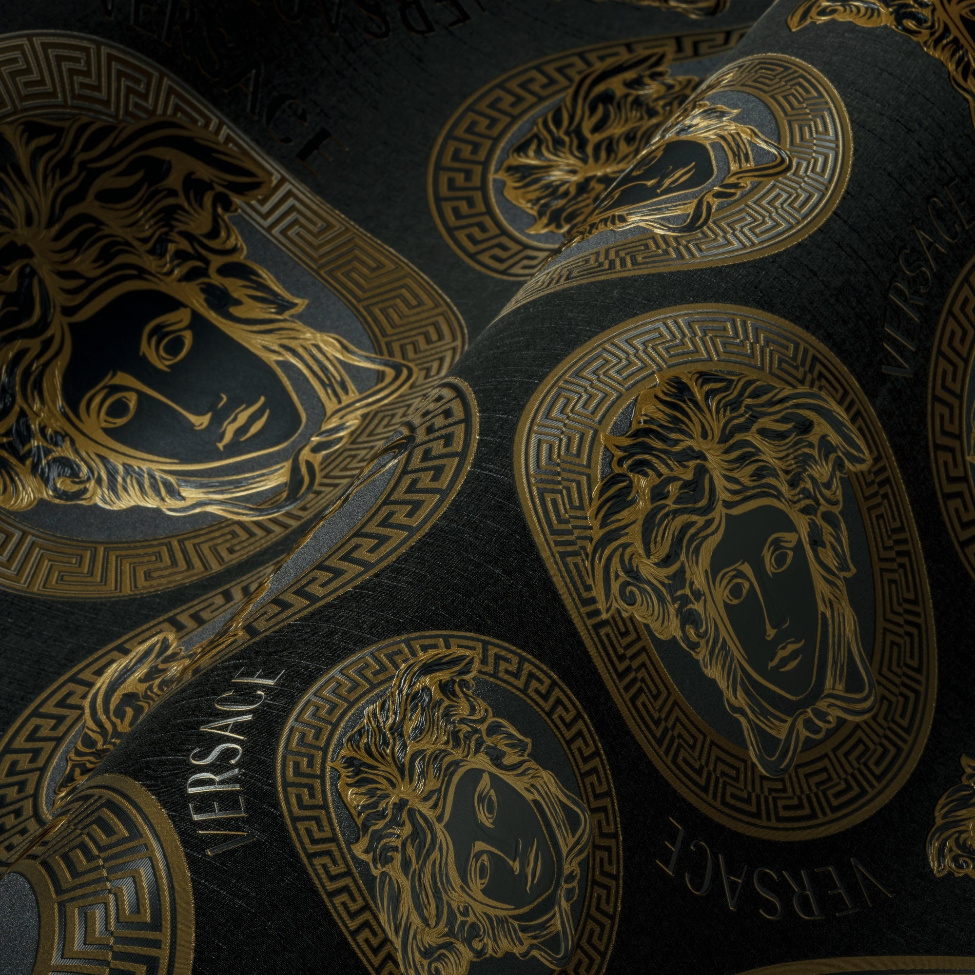 Monarch wallpaper in onyx color - pattern number 386117X - by Seabrook in the Versace Volume 5 collection
