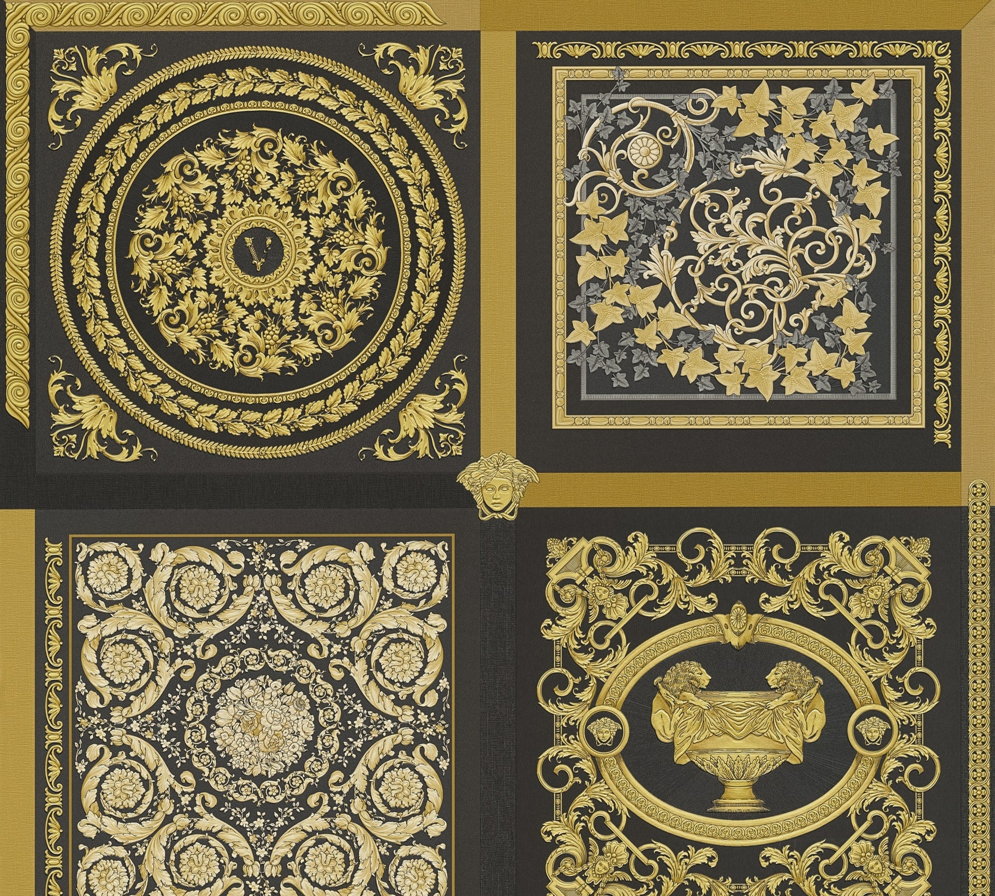 Reverie wallpaper in honey bee color - pattern number 387043X - by Seabrook in the Versace Volume 5 collection