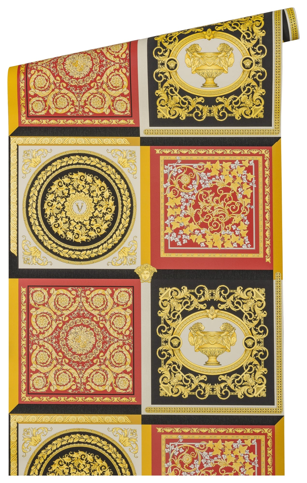 Reverie wallpaper in crimson color - pattern number 387046X - by Seabrook in the Versace Volume 5 collection