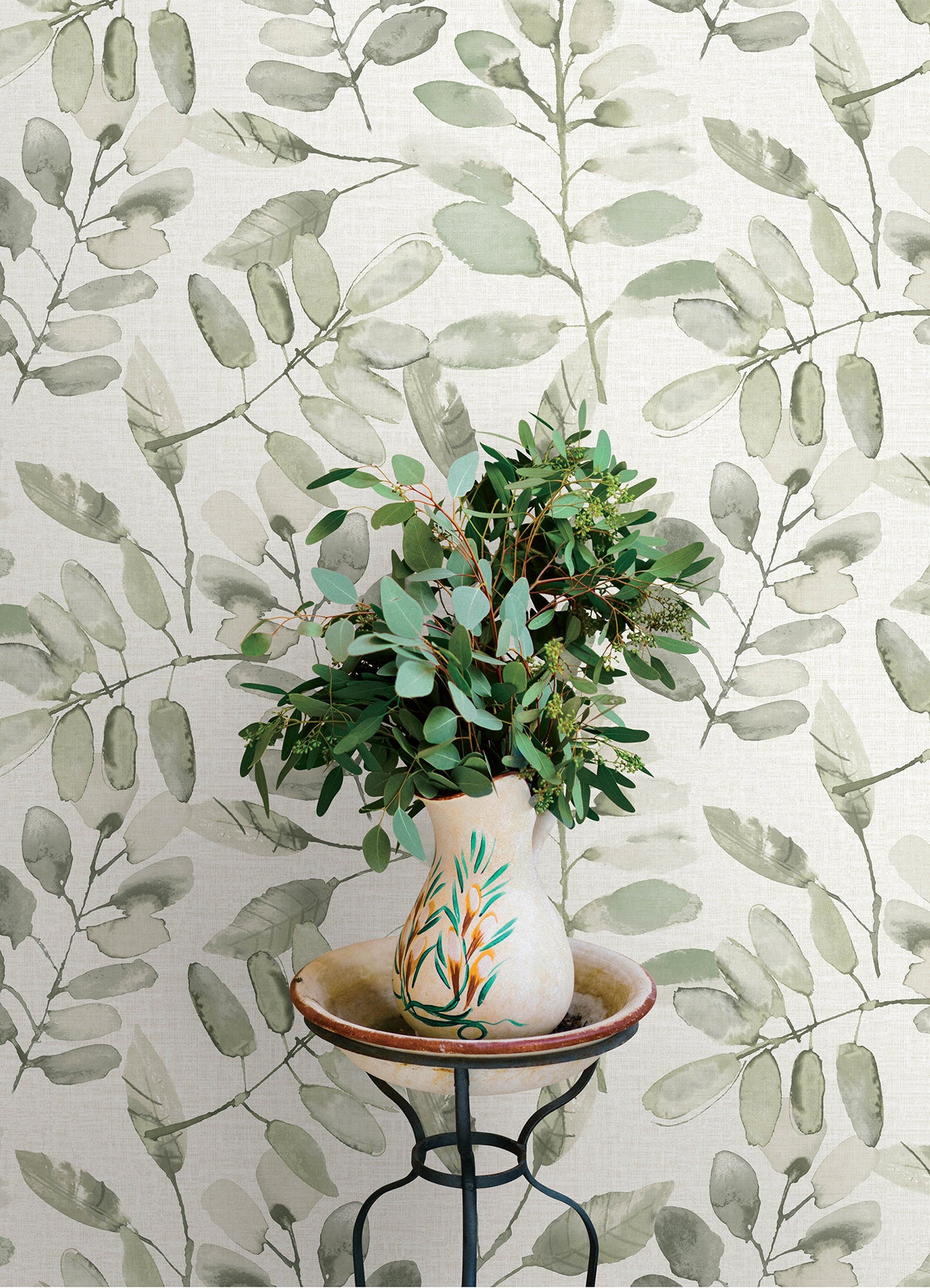 Pinnate wallpaper in green color - pattern number 4169-13911 - by Chesapeake in the Oak and Moss collection