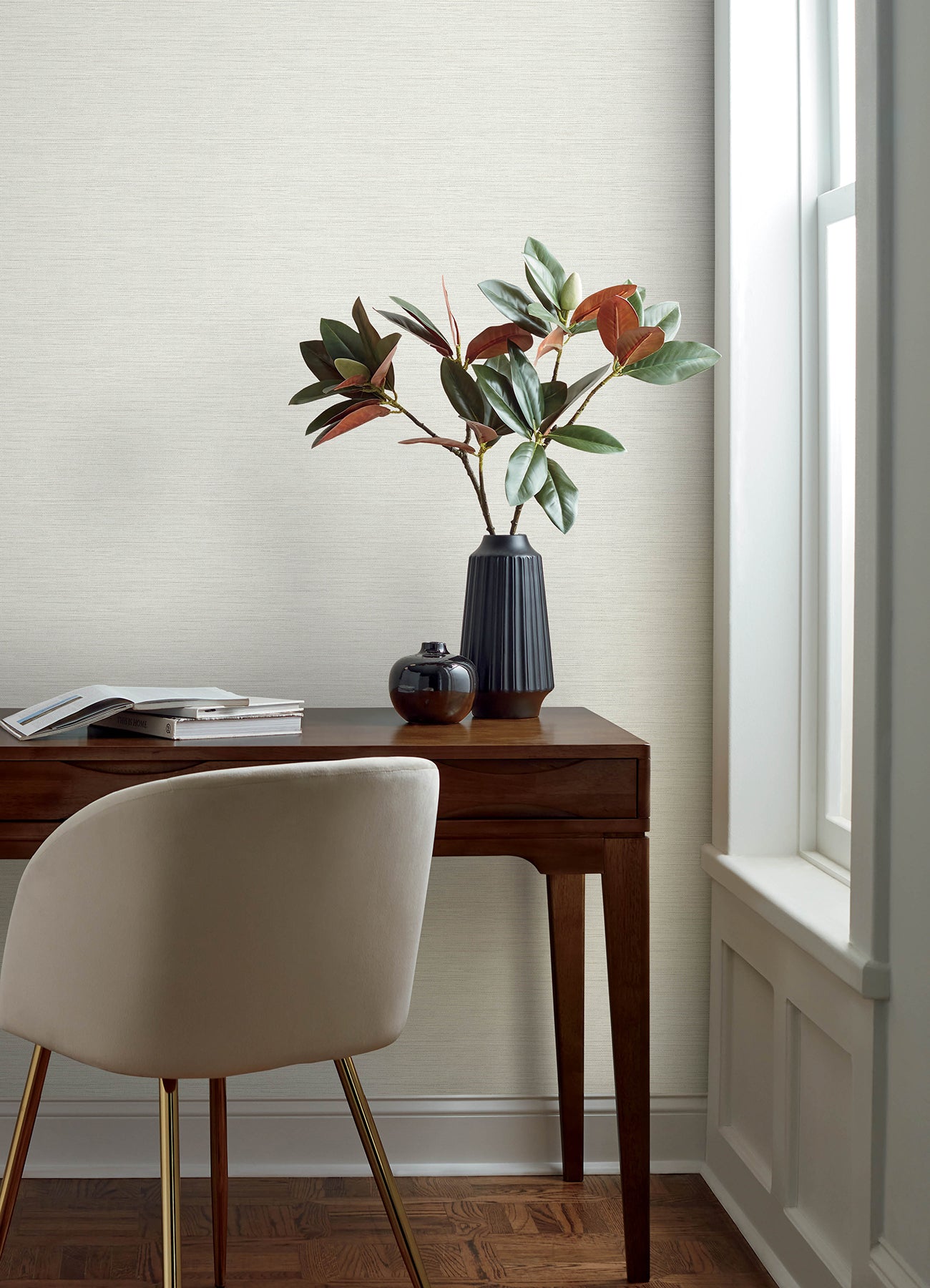 Agave wallpaper in light grey color - pattern number 4169-24281 - by Chesapeake in the Oak and Moss collection
