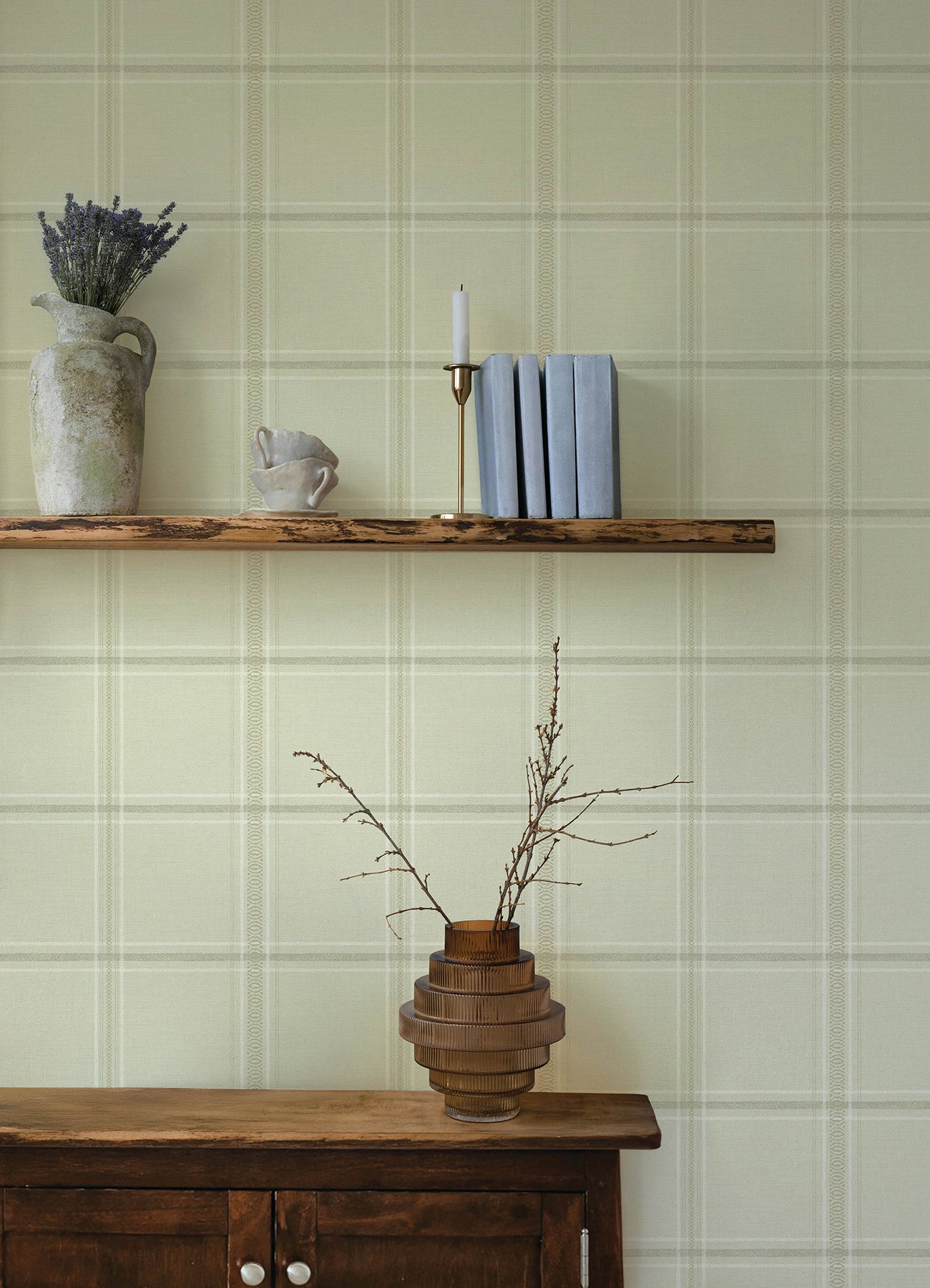 Auberge wallpaper in ivory color - pattern number 4169-27607 - by Chesapeake in the Oak and Moss collection