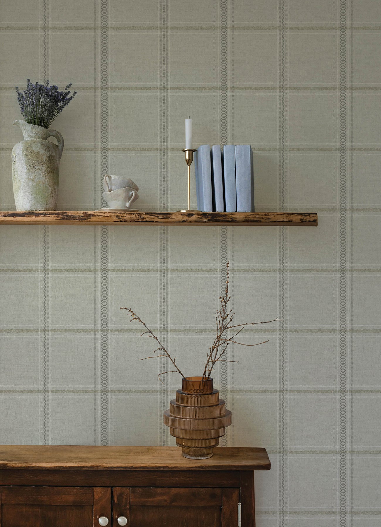 Auberge wallpaper in taupe color - pattern number 4169-27608 - by Chesapeake in the Oak and Moss collection