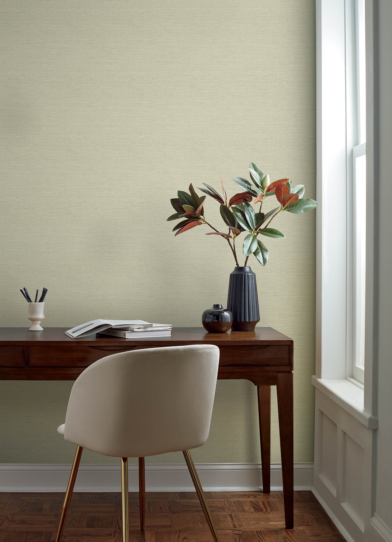 Agave wallpaper in neutral color - pattern number 4169-27611 - by Chesapeake in the Oak and Moss collection