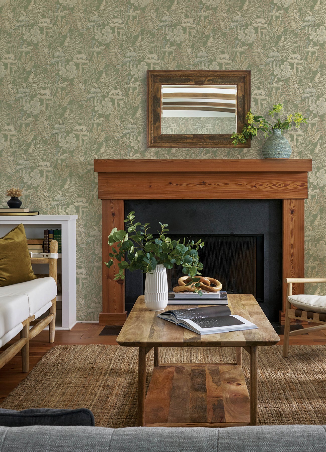 Holt wallpaper in sage color - pattern number 4169-83100 - by Chesapeake in the Oak and Moss collection