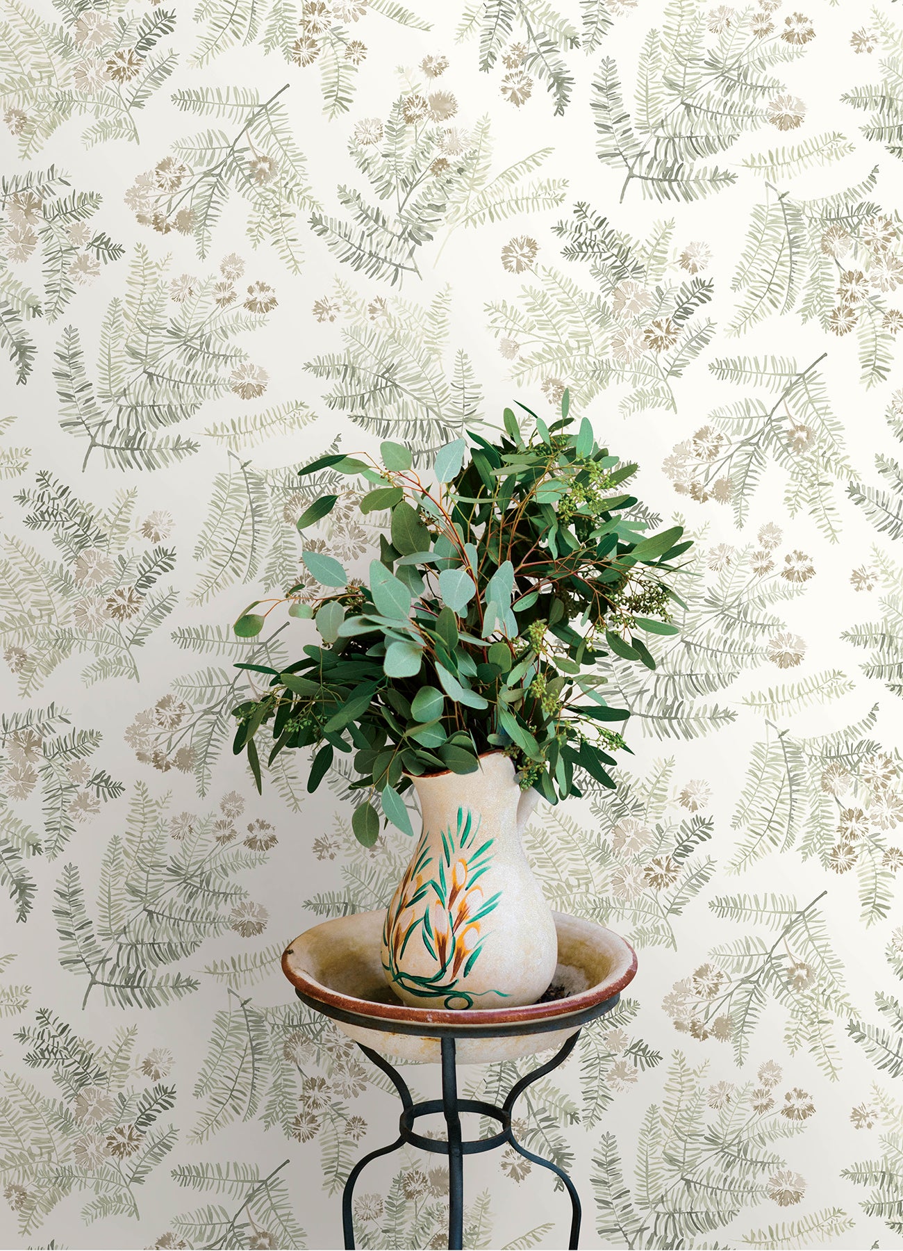 Frith wallpaper in green color - pattern number 4169-83105 - by Chesapeake in the Oak and Moss collection