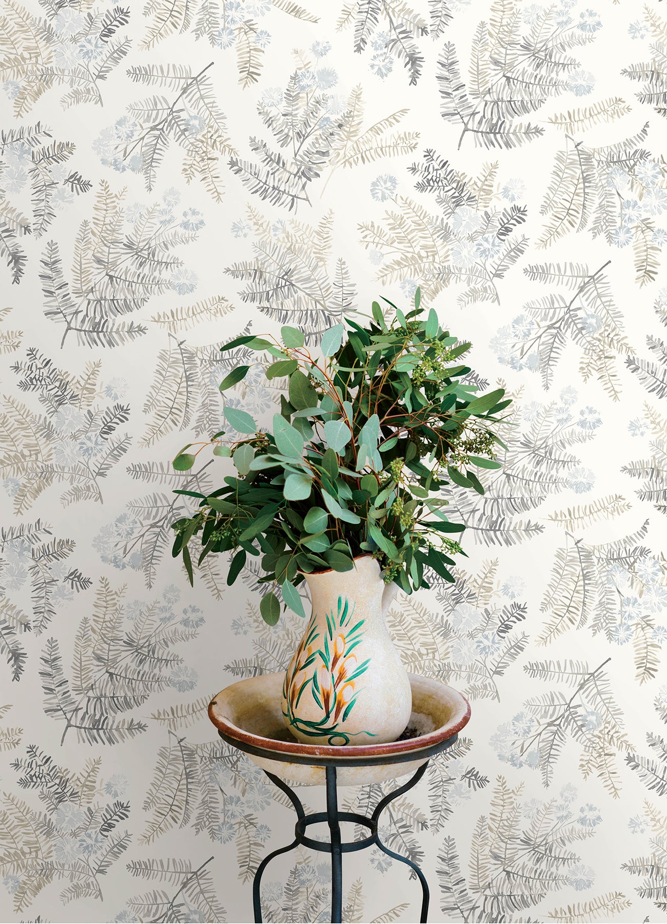 Frith wallpaper in light blue color - pattern number 4169-83107 - by Chesapeake in the Oak and Moss collection