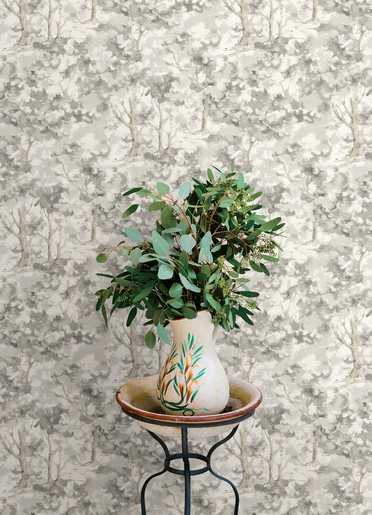 Thicket wallpaper in charcoal color - pattern number 4169-83110 - by Chesapeake in the Oak and Moss collection