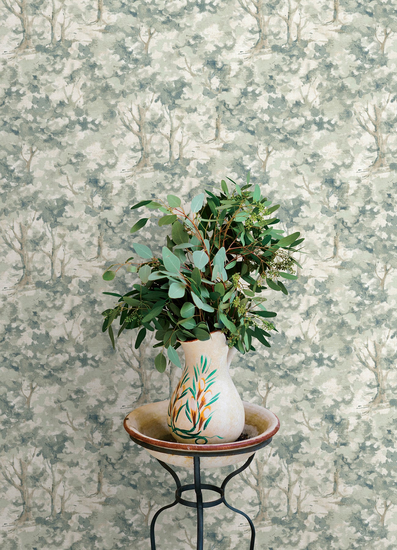 Thicket wallpaper in teal color - pattern number 4169-83111 - by Chesapeake in the Oak and Moss collection