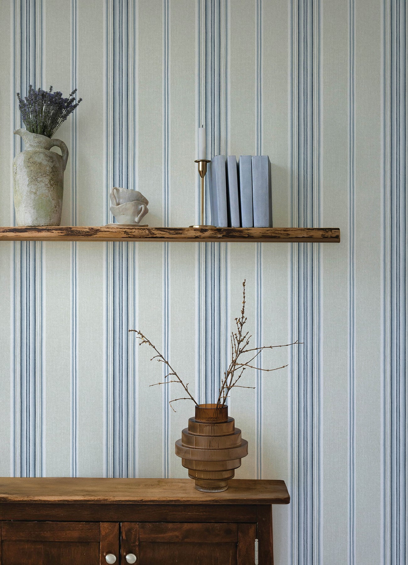 Calvados wallpaper in blue color - pattern number 4169-83123 - by Chesapeake in the Oak and Moss collection