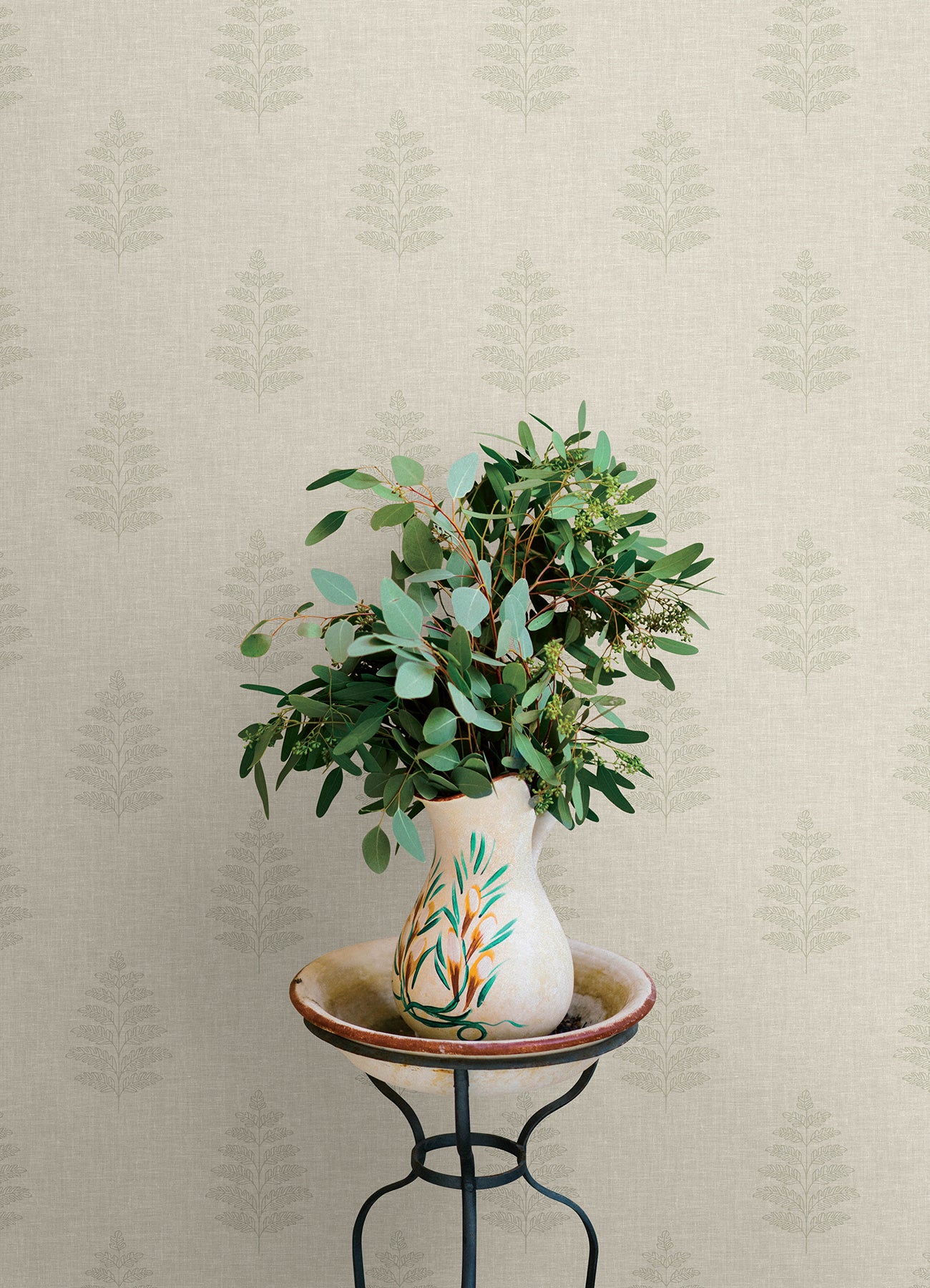 Frond wallpaper in beige color - pattern number 4169-83129 - by Chesapeake in the Oak and Moss collection