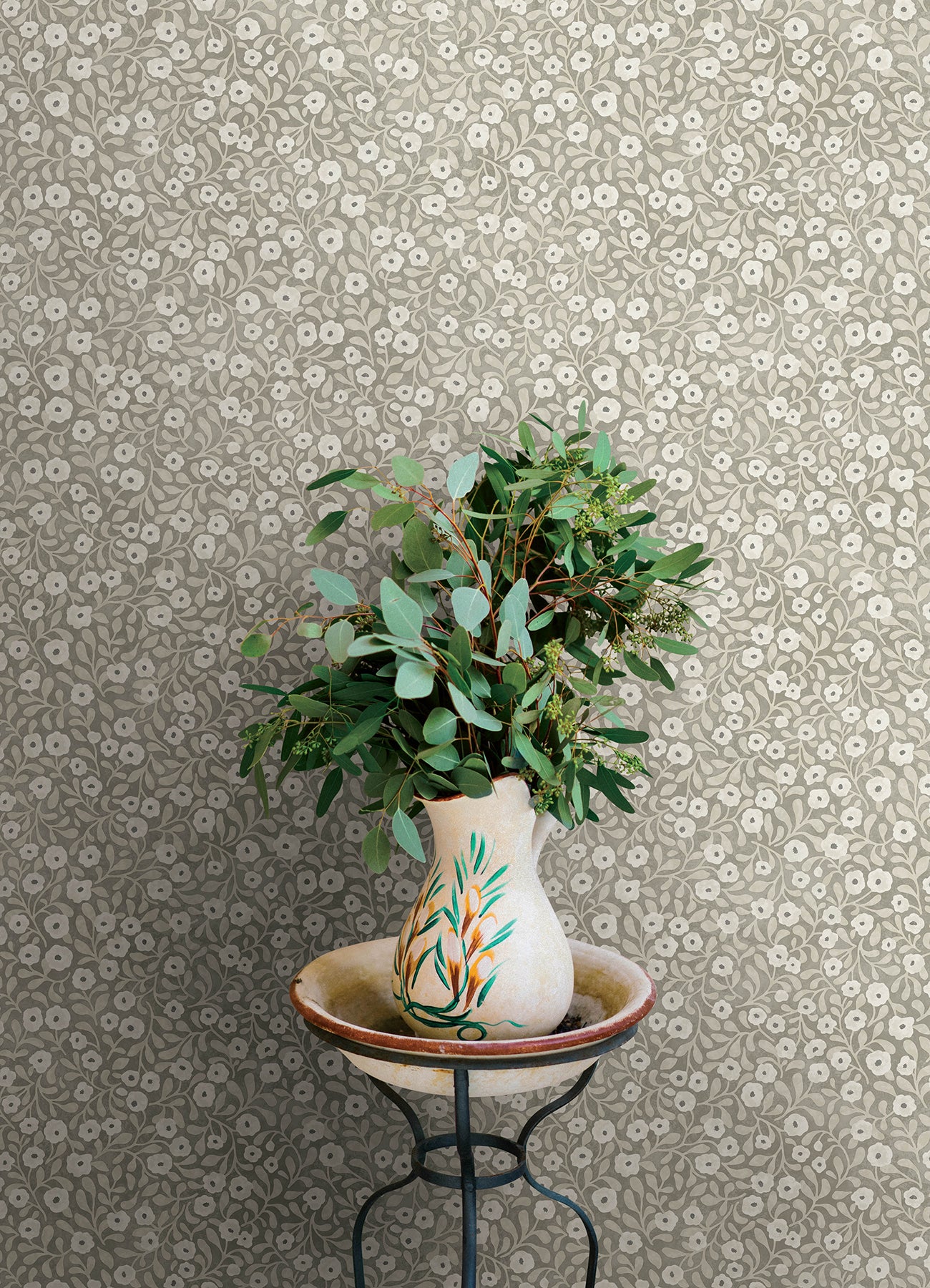 Poppy Trail wallpaper in grey color - pattern number 4169-83131 - by Chesapeake in the Oak and Moss collection