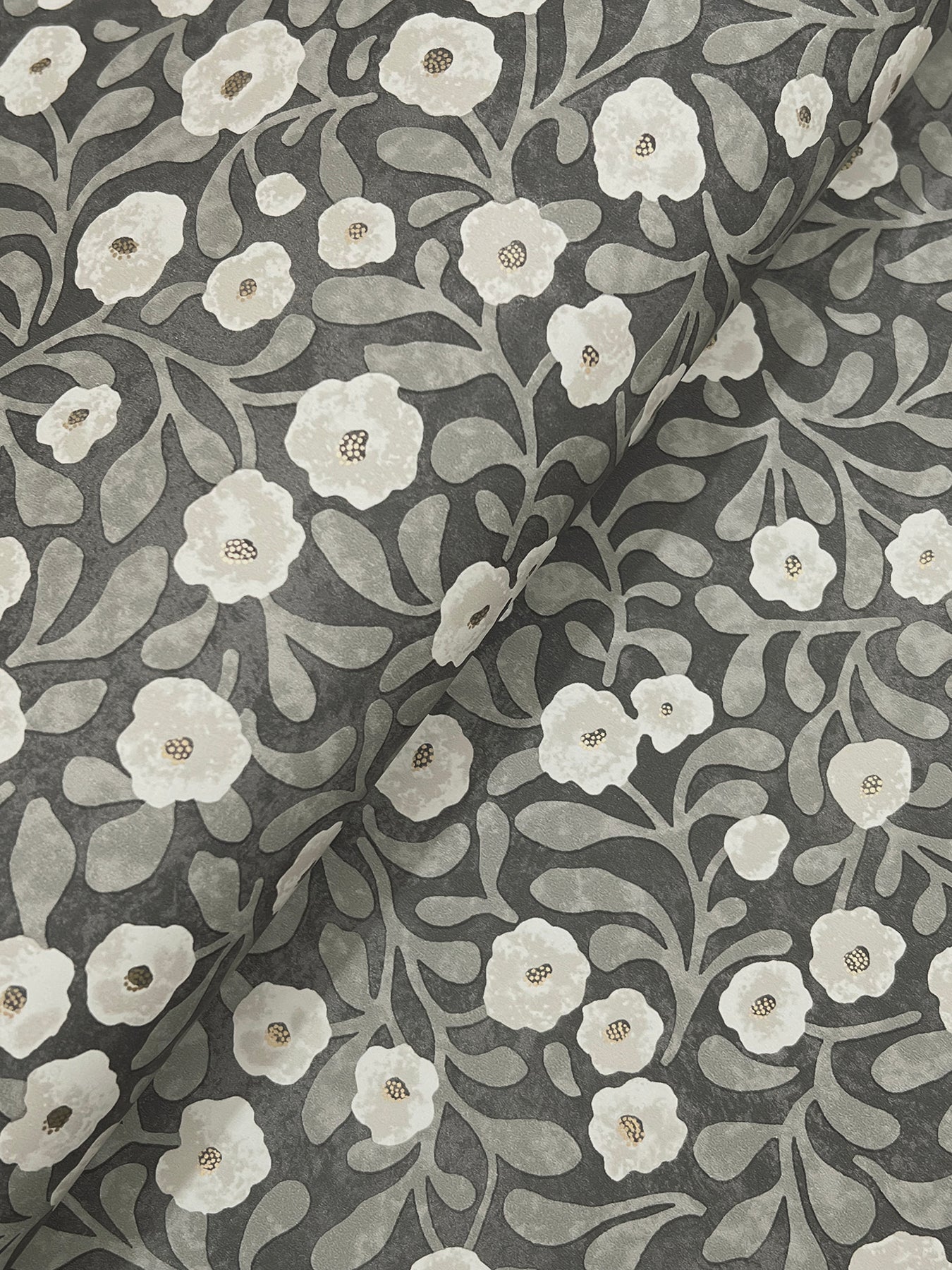 Poppy Trail wallpaper in black color - pattern number 4169-83133 - by Chesapeake in the Oak and Moss collection