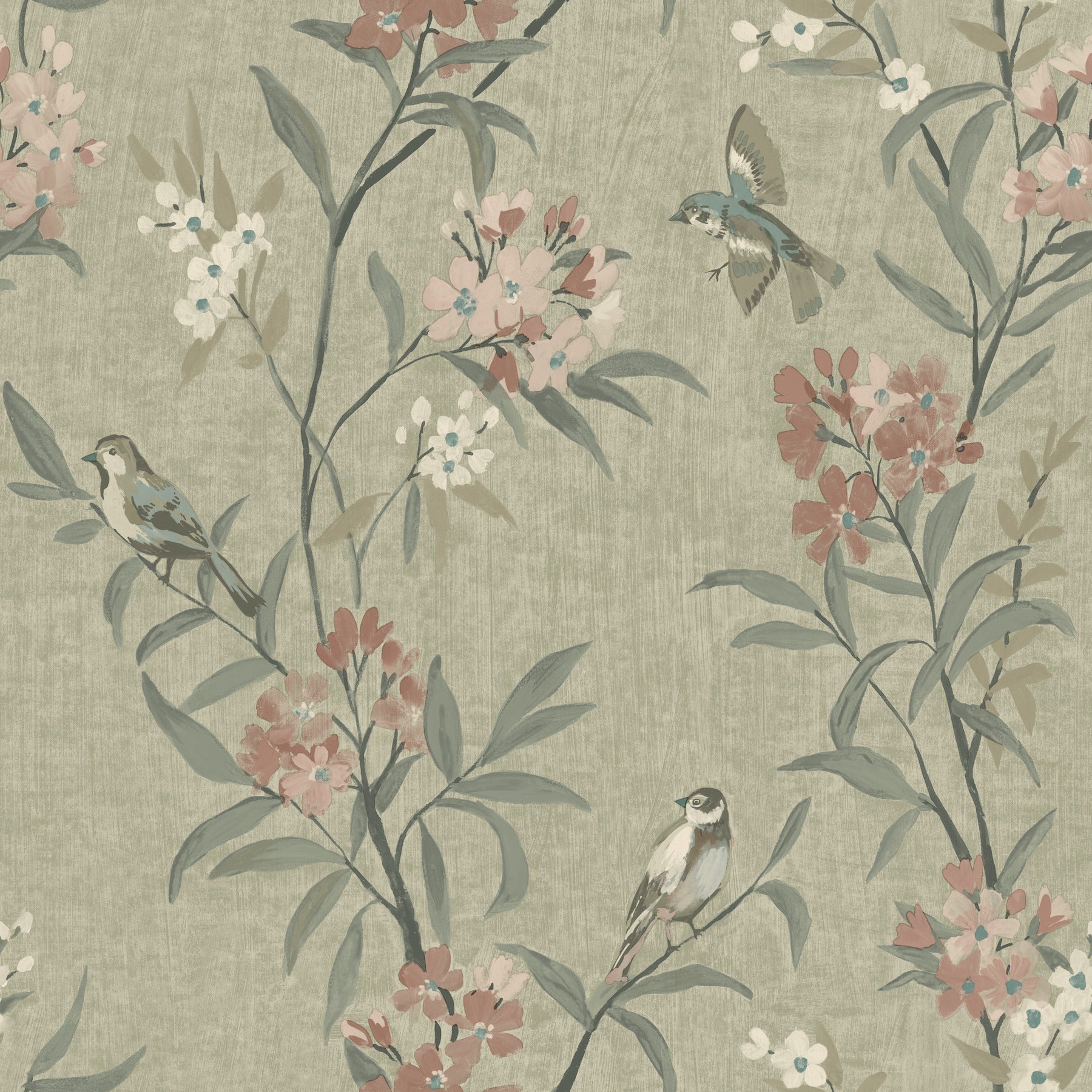 Tea Olive wallpaper in green color - pattern number 4169-83138 - by Chesapeake in the Oak and Moss collection