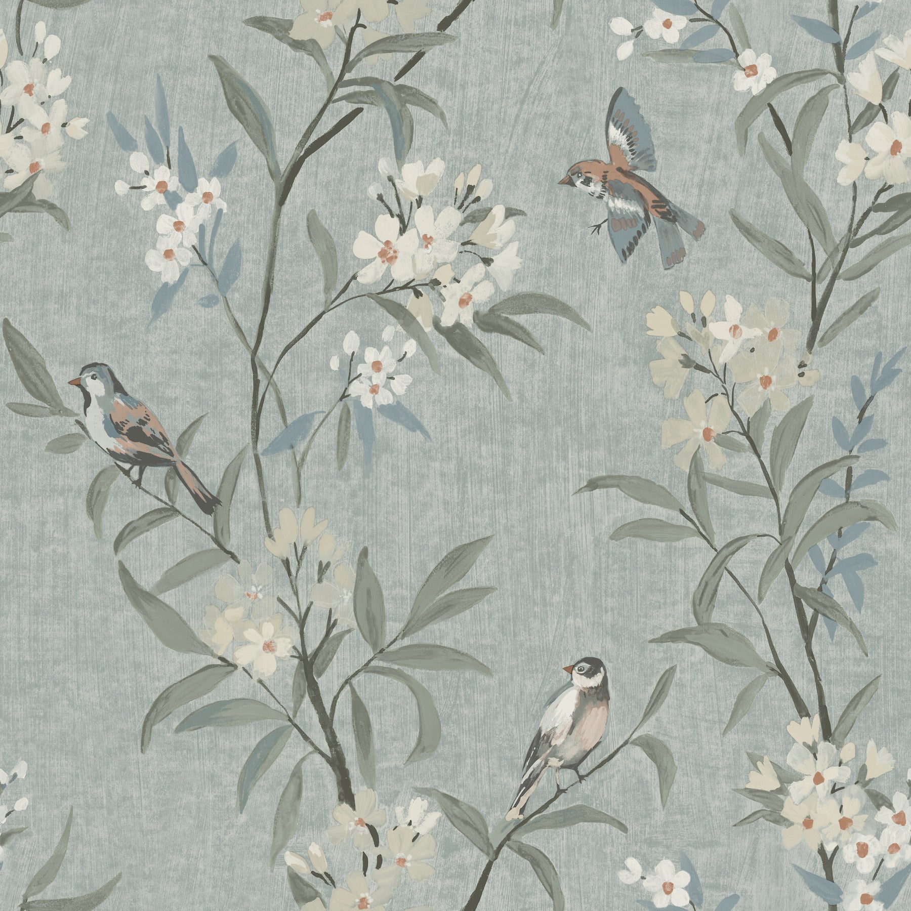 Tea Olive wallpaper in blue color - pattern number 4169-83139 - by Chesapeake in the Oak and Moss collection
