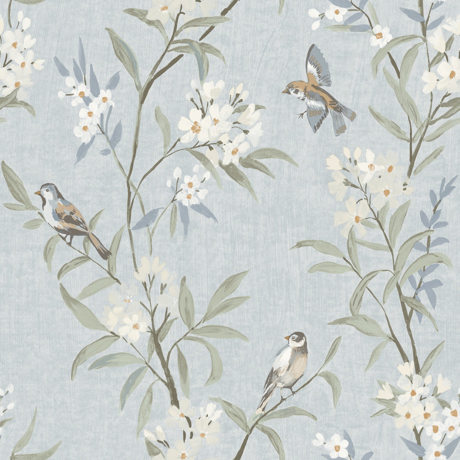 Tea Olive wallpaper in light blue color - pattern number 4169-83140 - by Chesapeake in the Oak and Moss collection