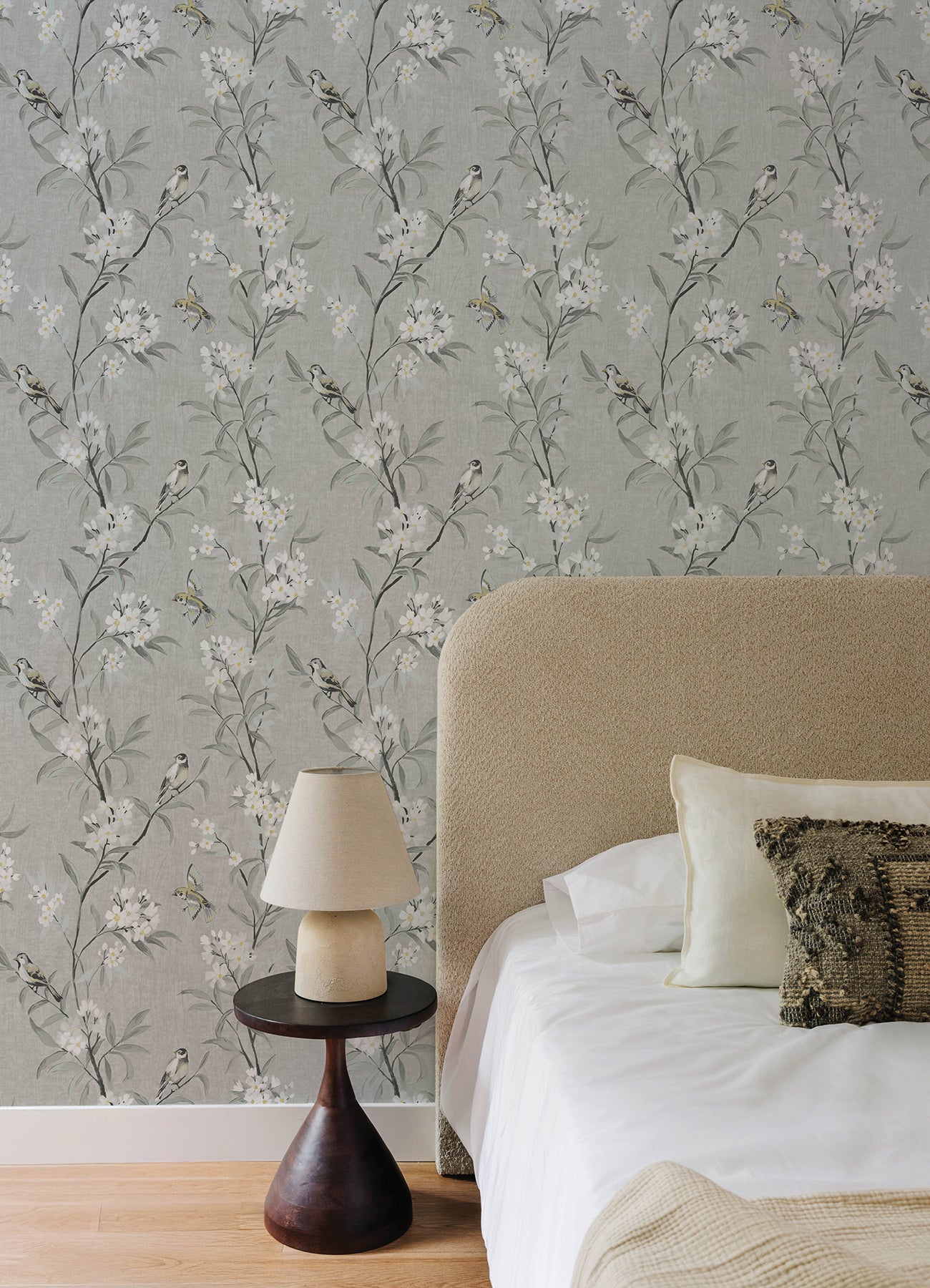 Tea Olive wallpaper in gray color - pattern number 4169-83141 - by Chesapeake in the Oak and Moss collection
