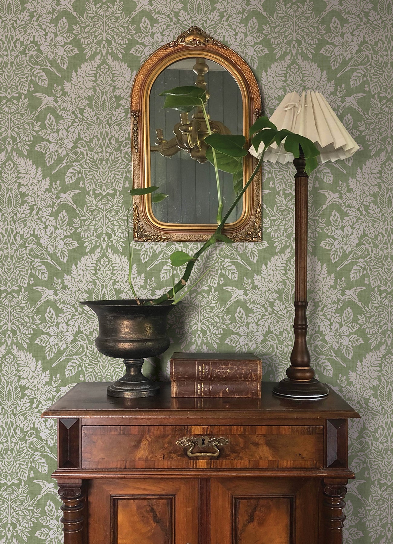 Finch wallpaper in light green color - pattern number 4173-27620 - by A Street Prints in the Chris Loves Julia collection