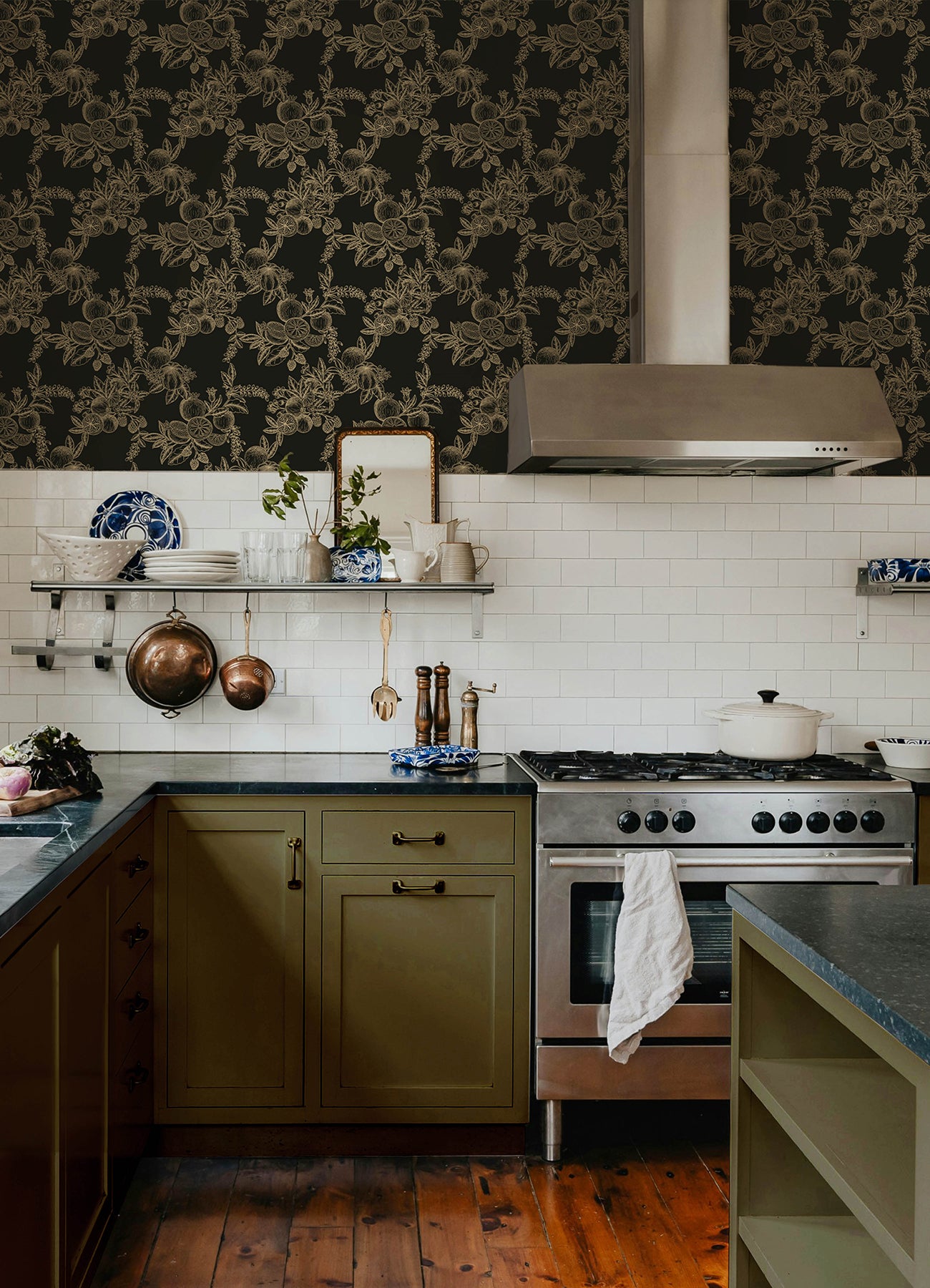 Gerty wallpaper in gold color - pattern number 4173-27635 - by A Street Prints in the Chris Loves Julia collection