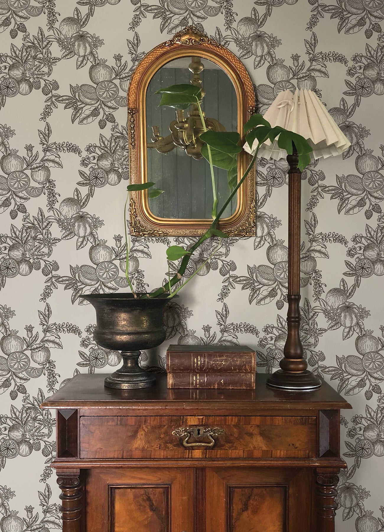 Gerty wallpaper in black color - pattern number 4173-27637 - by A Street Prints in the Chris Loves Julia collection