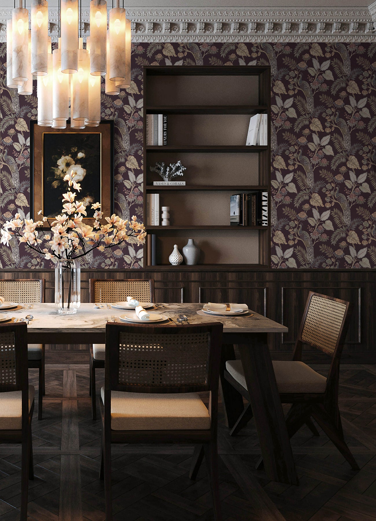 Geneva wallpaper in plum color - pattern number 4173-27644 - by A Street Prints in the Chris Loves Julia collection