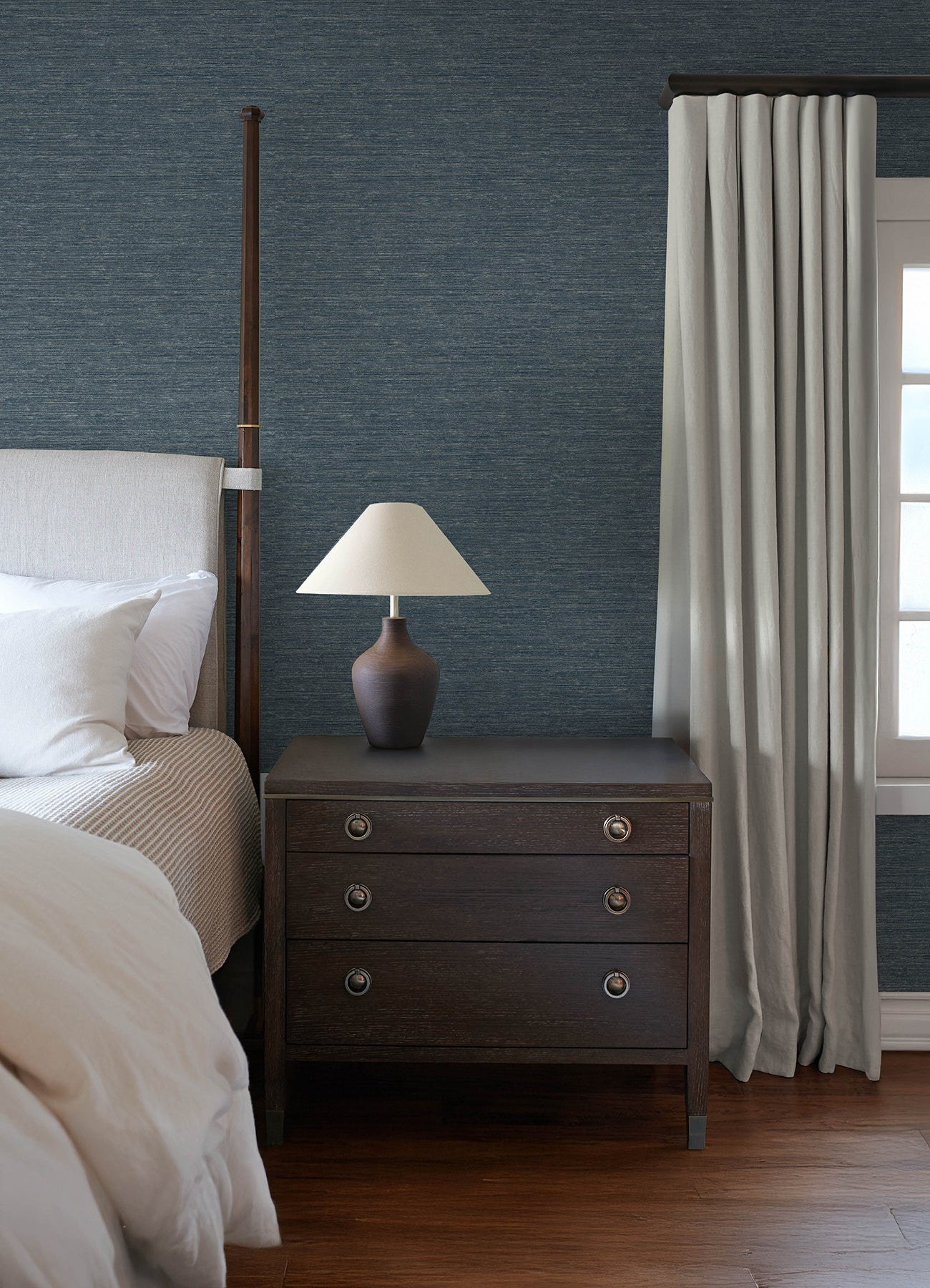 Roderick wallpaper in dark blue color - pattern number 4173-27649 - by A Street Prints in the Chris Loves Julia collection