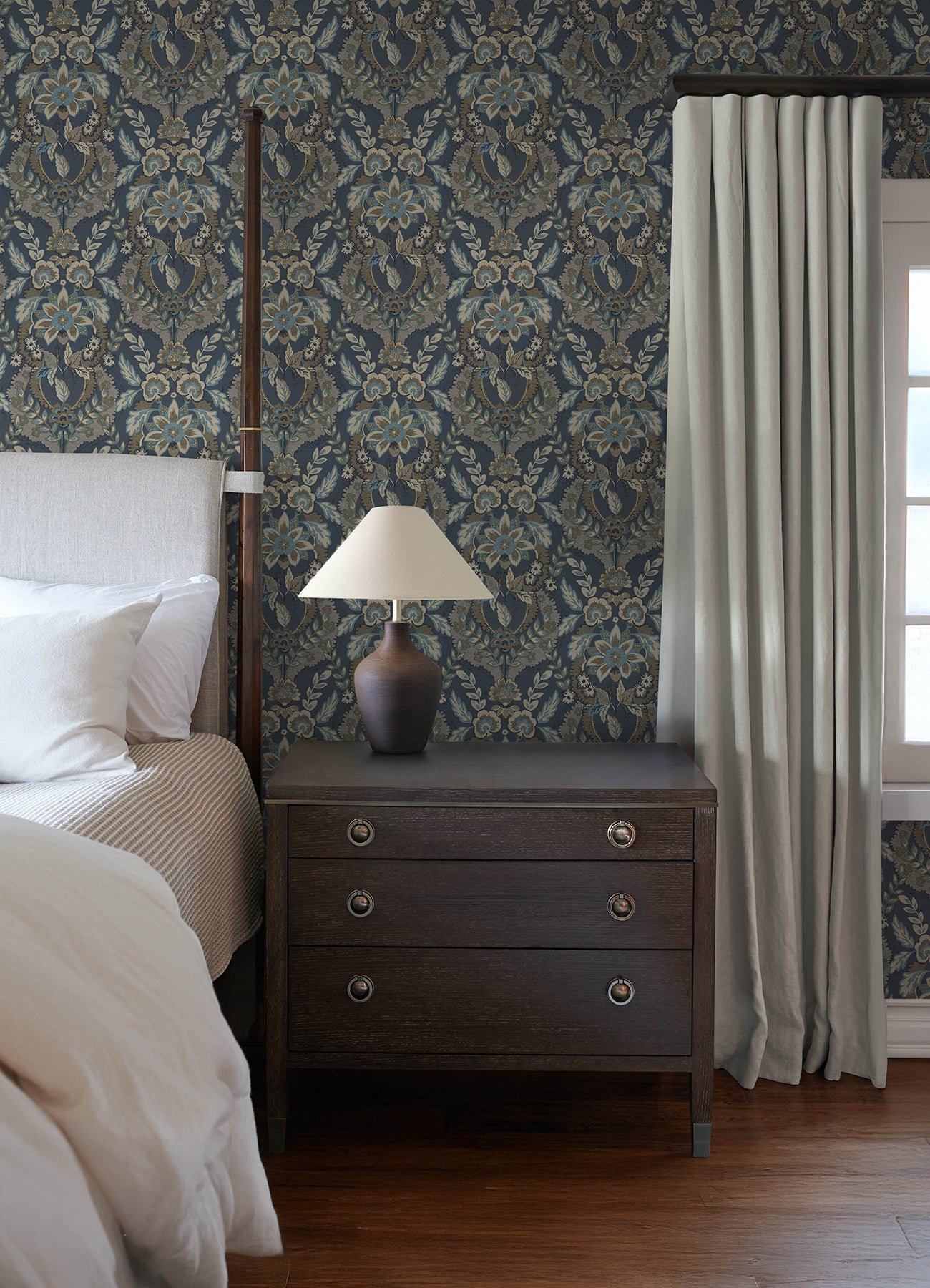 Collins wallpaper in teal color - pattern number 4173-27653 - by A Street Prints in the Chris Loves Julia collection