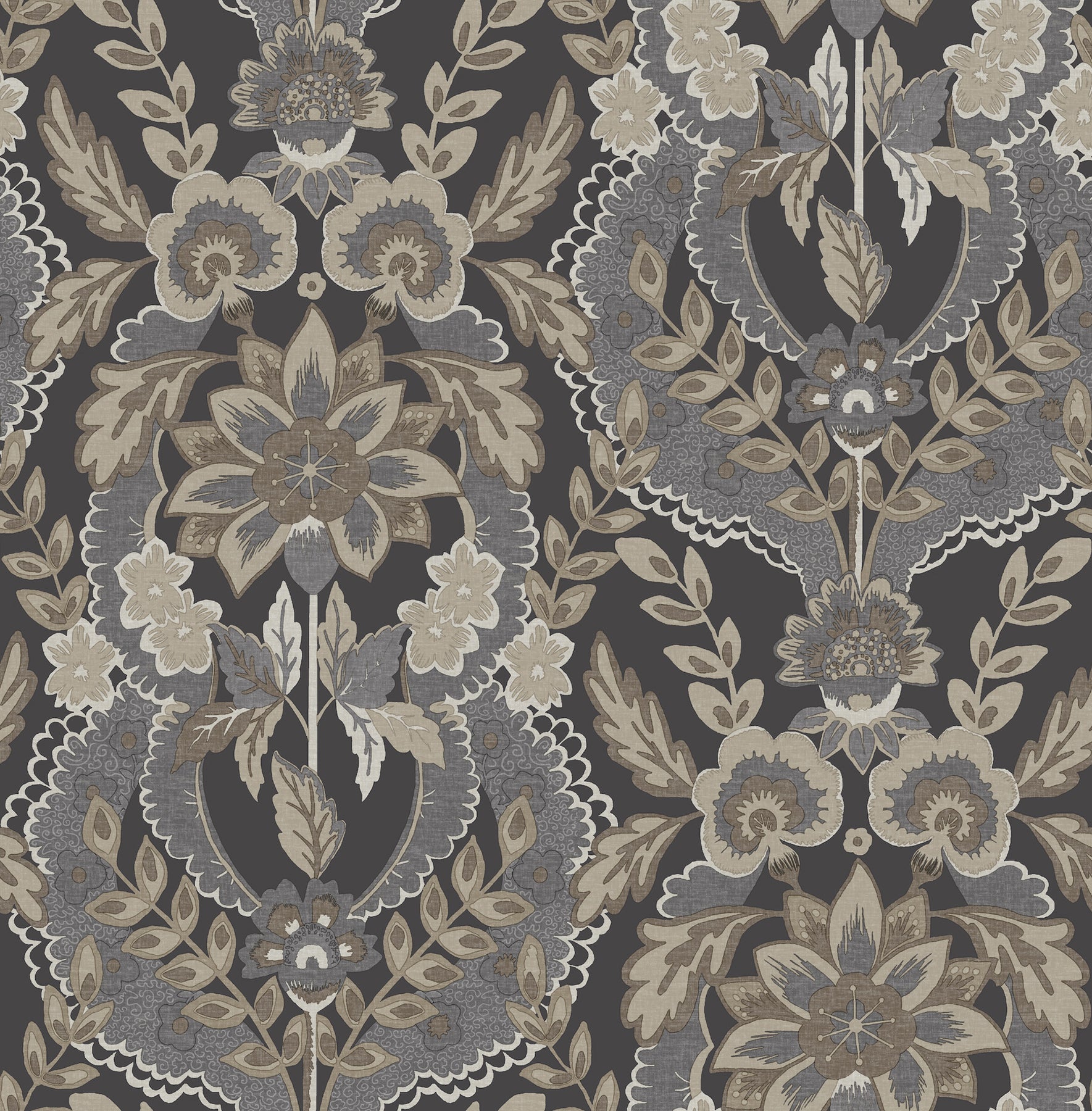 Collins wallpaper in charcoal color - pattern number 4173-27654 - by A Street Prints in the Chris Loves Julia collection