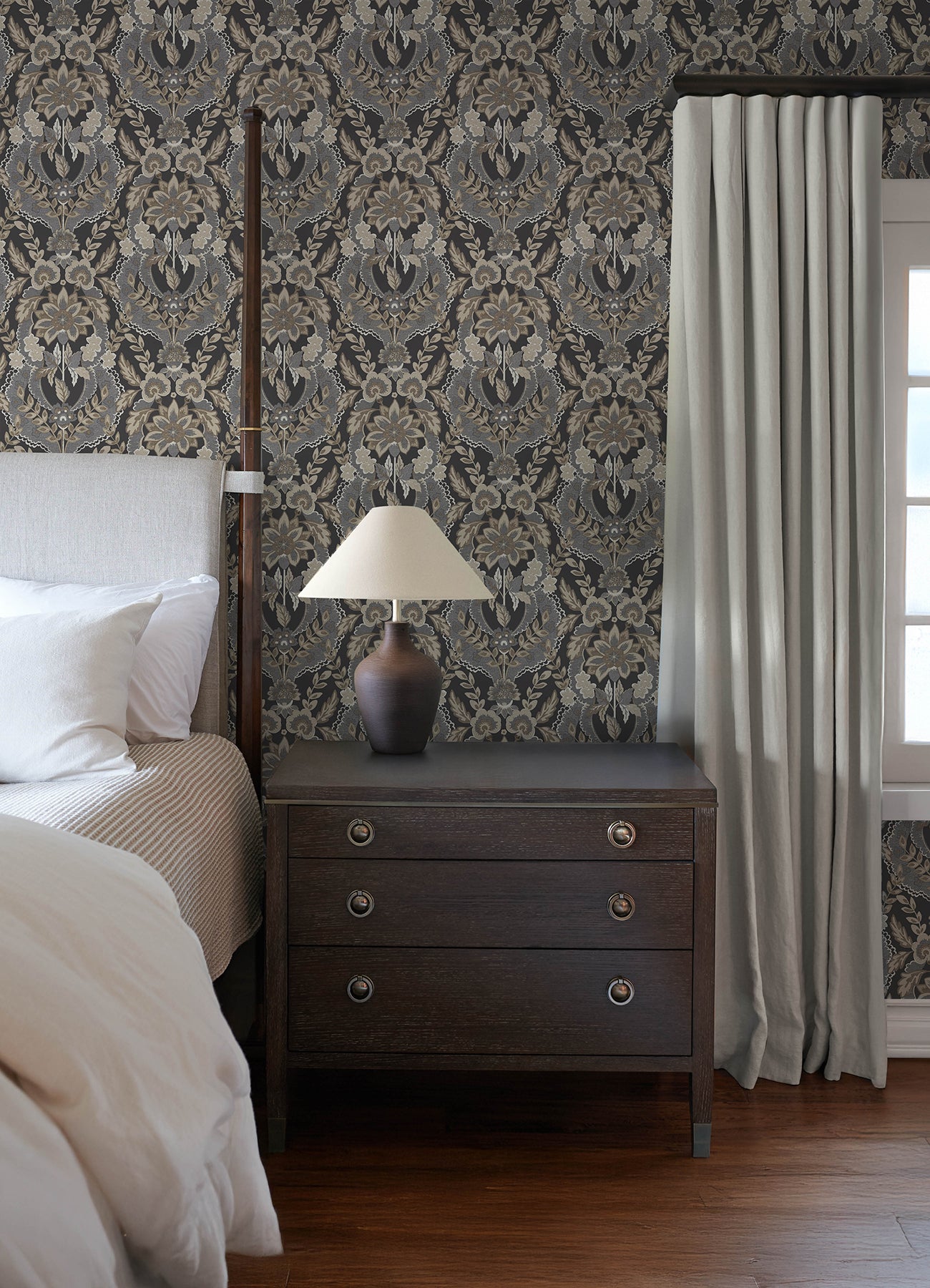 Collins wallpaper in charcoal color - pattern number 4173-27654 - by A Street Prints in the Chris Loves Julia collection