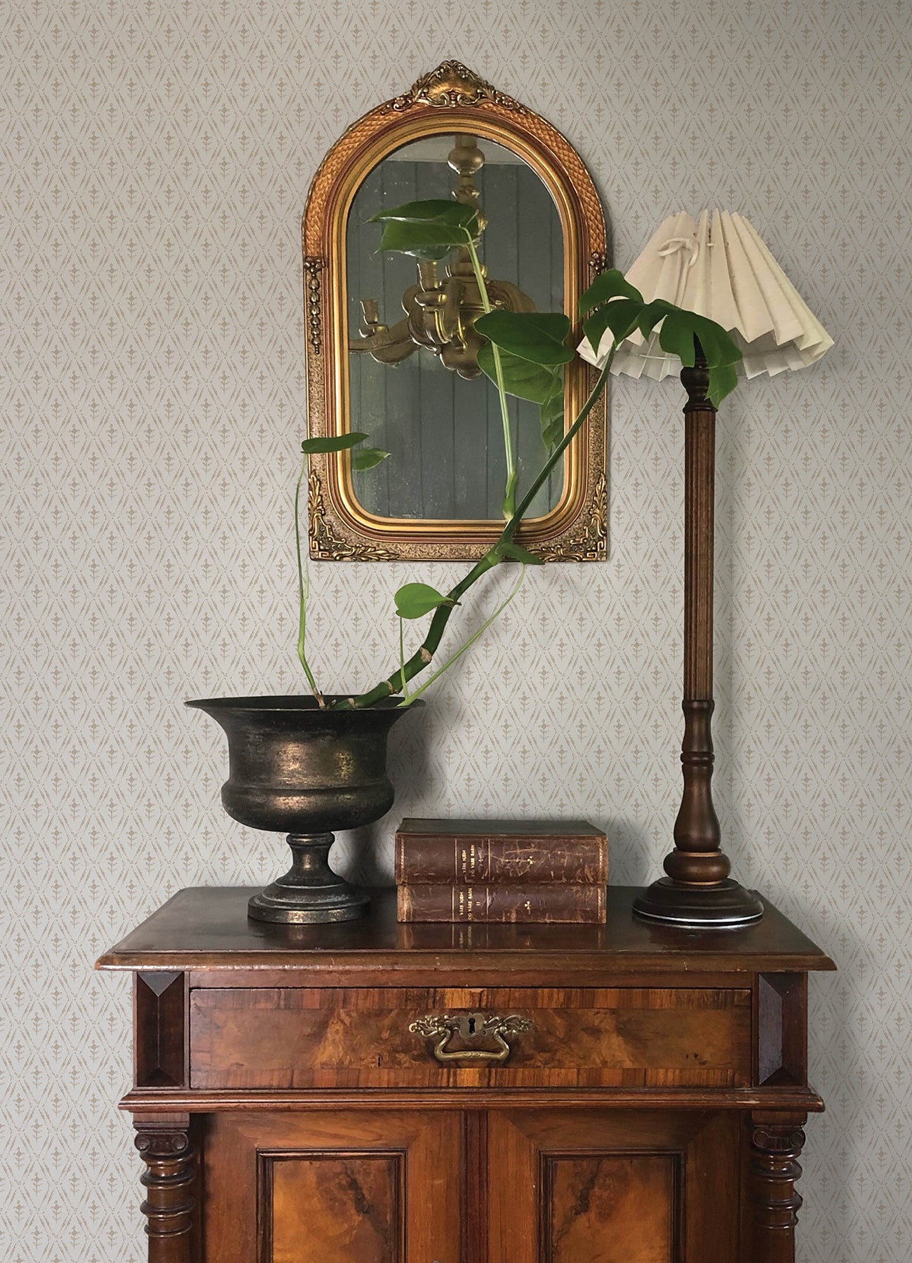 Tillie wallpaper in taupe color - pattern number 4173-27673 - by A Street Prints in the Chris Loves Julia collection