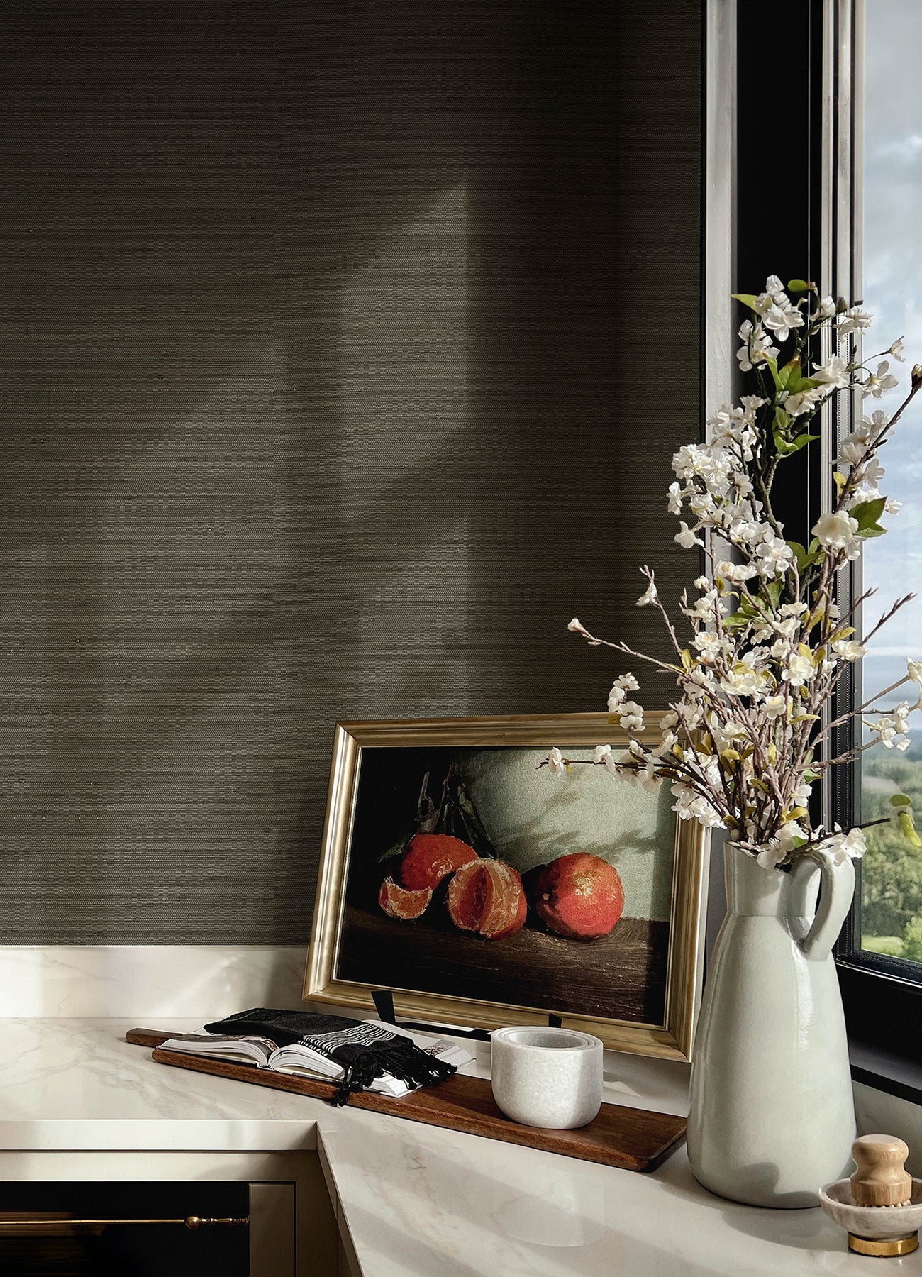 Mycroft wallpaper in slate color - pattern number 4173-82103 - by A Street Prints in the Chris Loves Julia collection