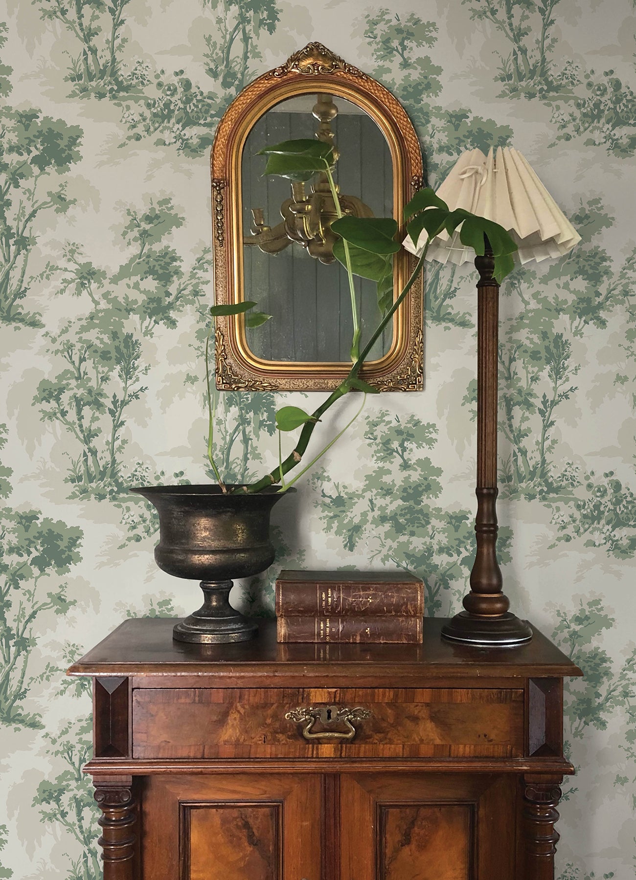 Sainsbury wallpaper in sage color - pattern number 4173-82104 - by A Street Prints in the Chris Loves Julia collection