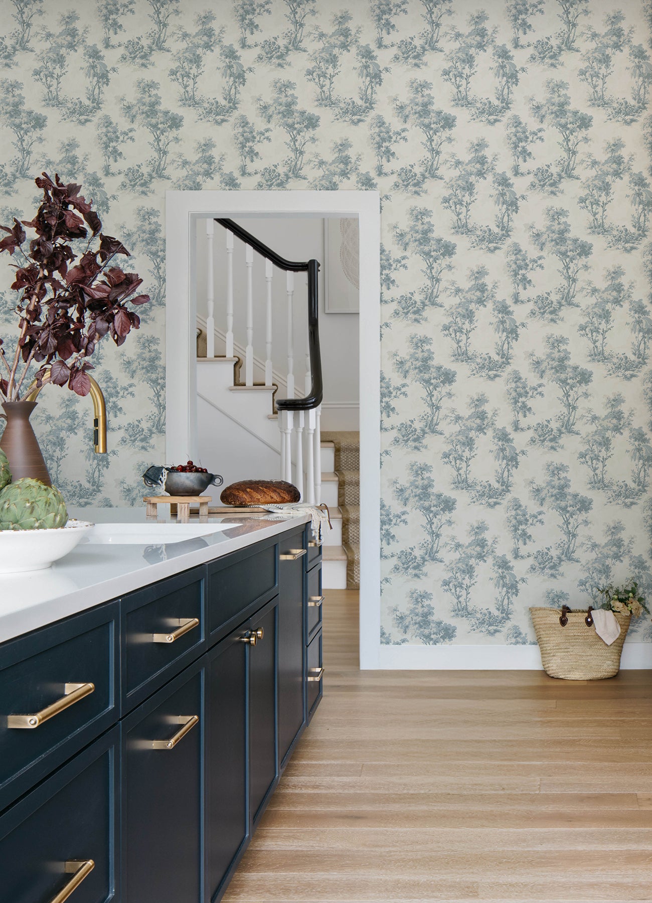 Sainsbury wallpaper in light blue color - pattern number 4173-82105 - by A Street Prints in the Chris Loves Julia collection