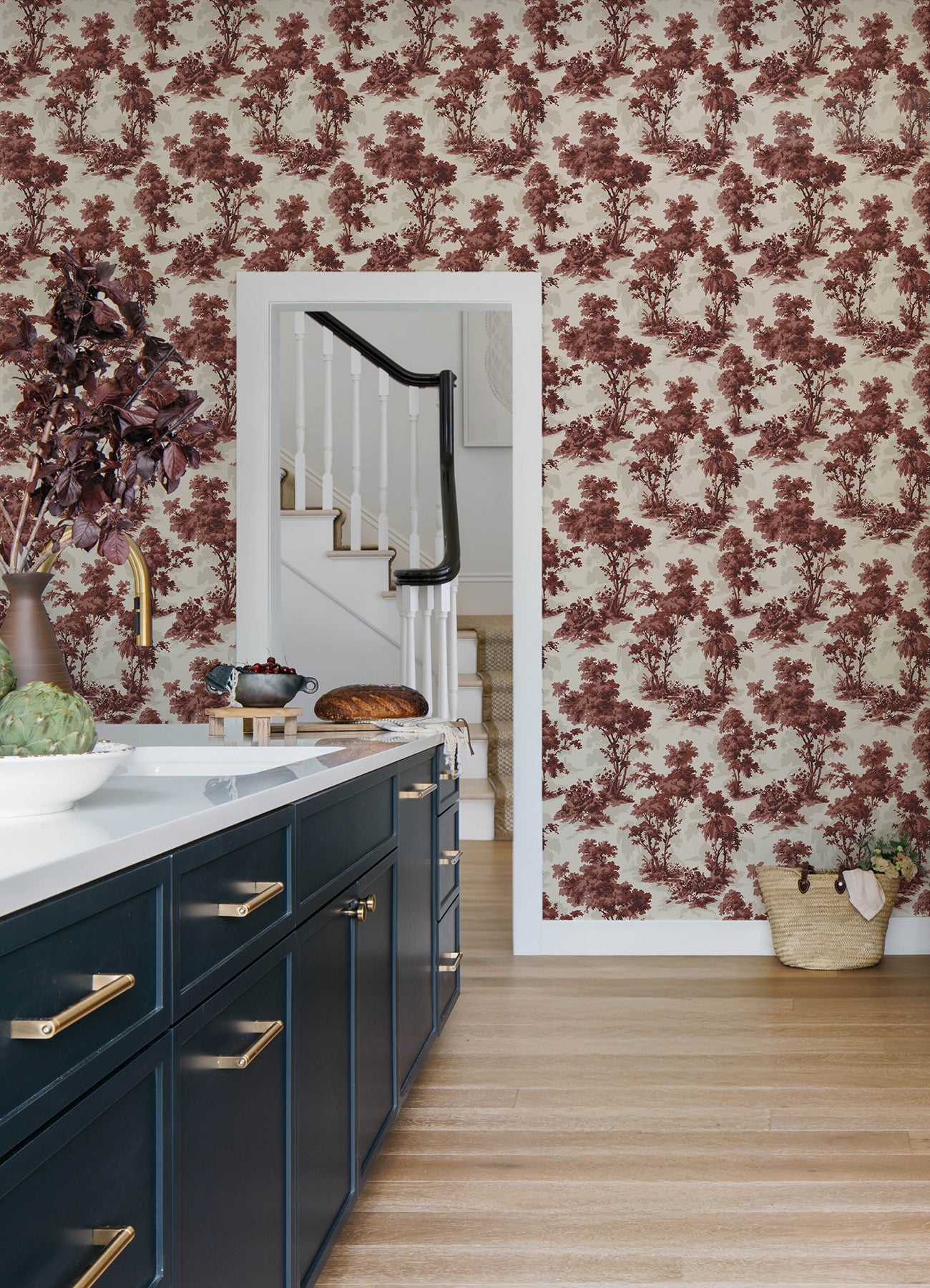 Sainsbury wallpaper in ruby color - pattern number 4173-82106 - by A Street Prints in the Chris Loves Julia collection