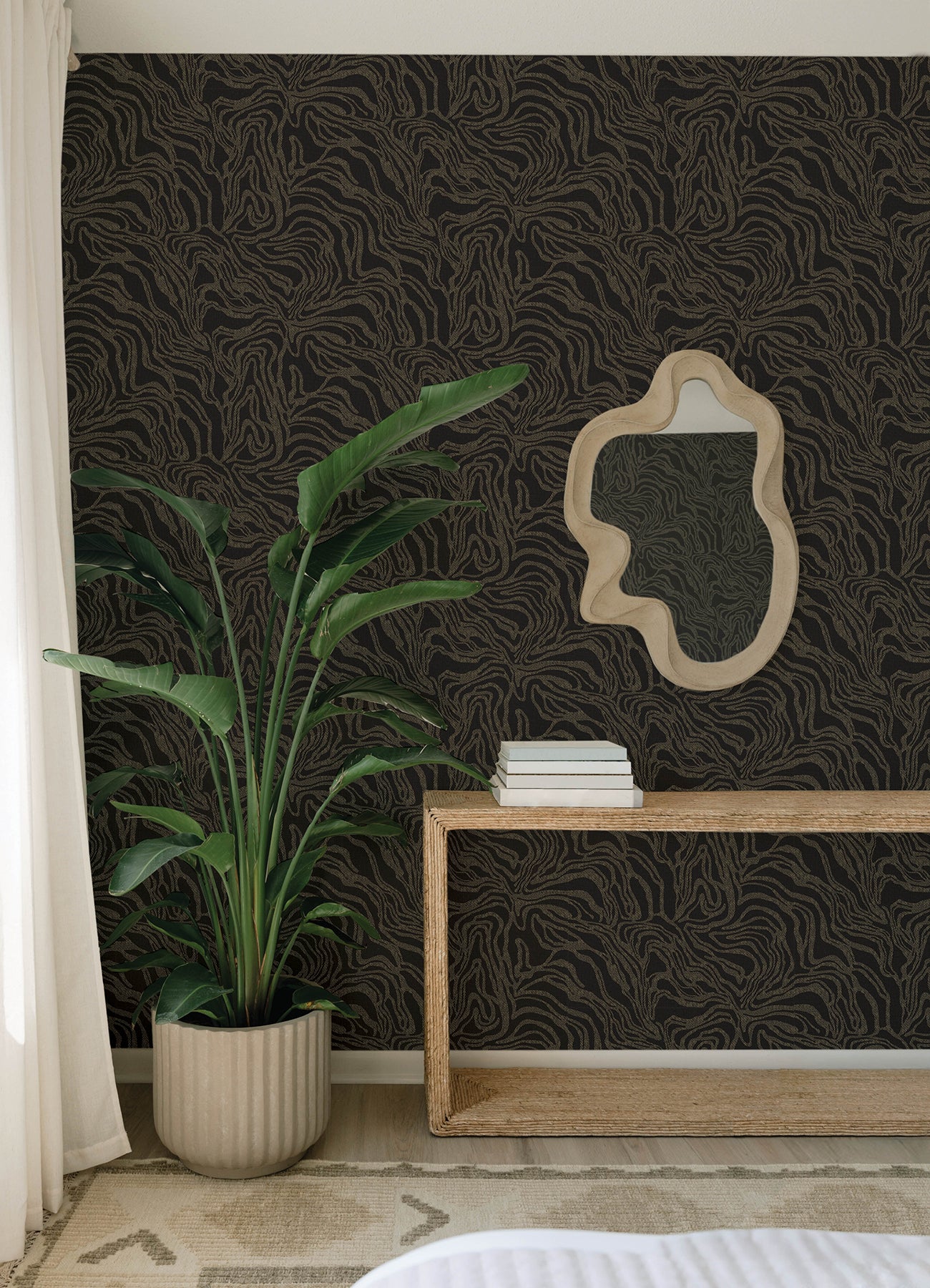 Massar wallpaper in black color - pattern number 4177-27709 - by A Street Prints in the Drew and Jonathan Home Fifth Edition collection