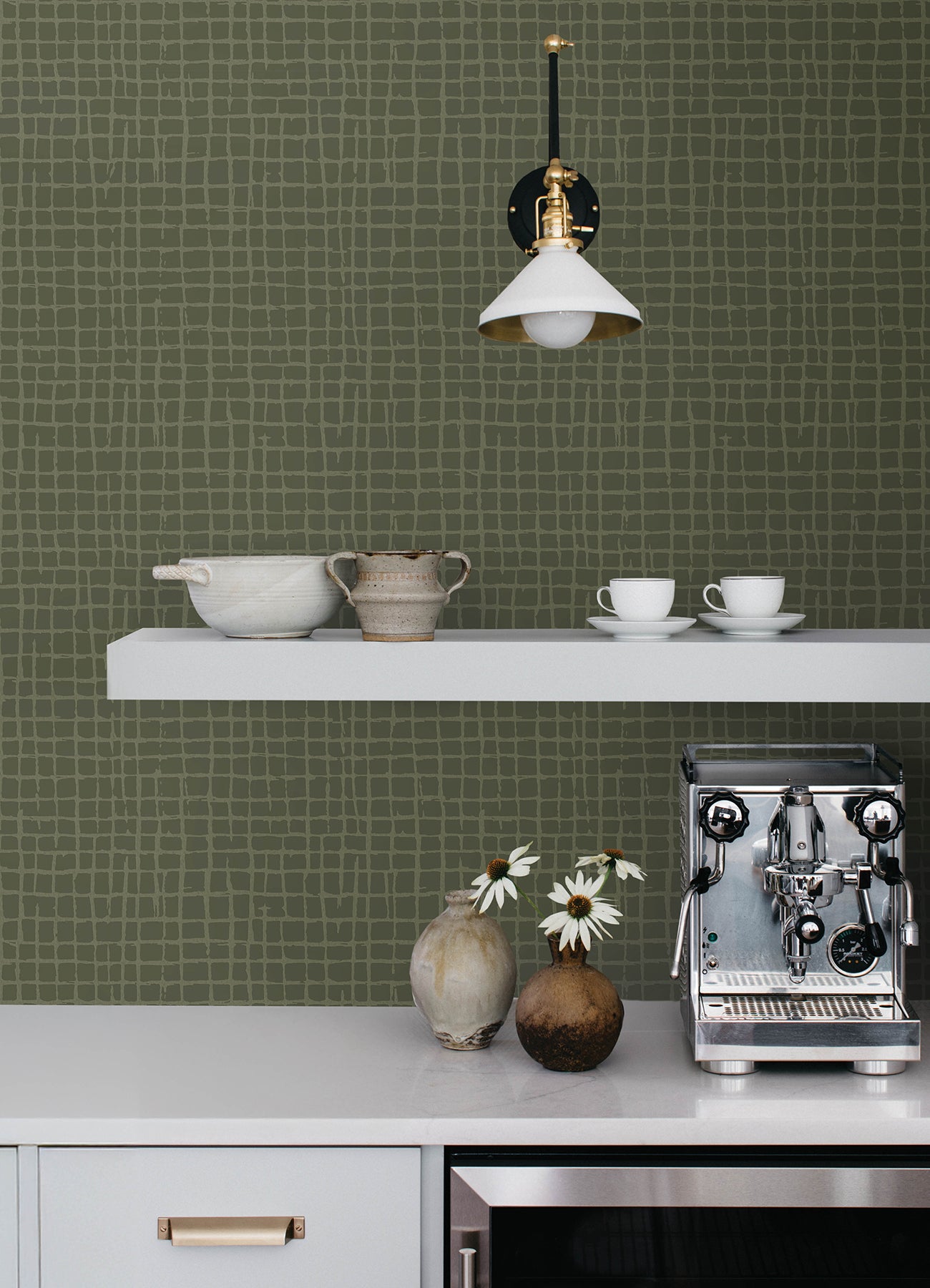 Albin wallpaper in moss color - pattern number 4177-27718 - by A Street Prints in the Drew and Jonathan Home Fifth Edition collection