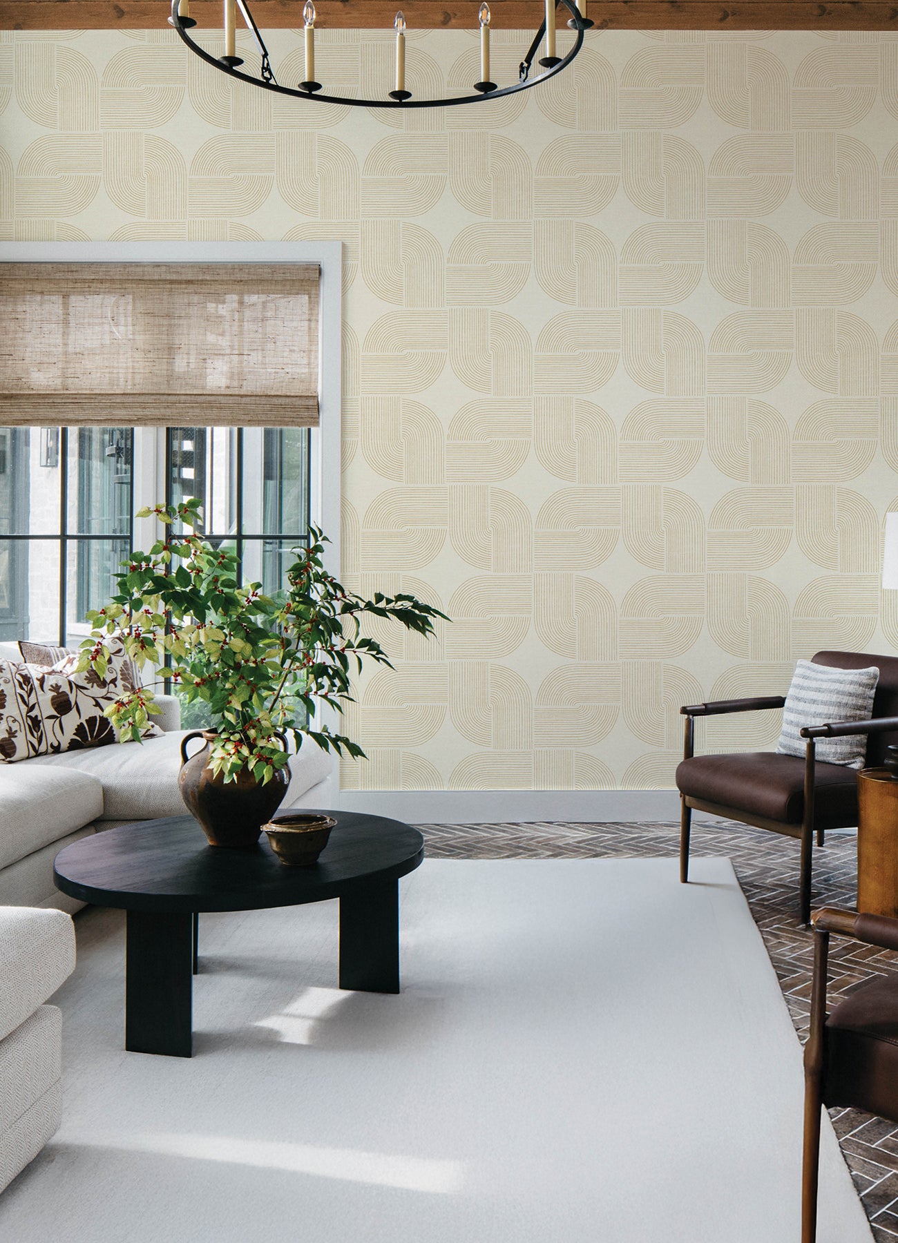 Savoye wallpaper in wheat color - pattern number 4177-27726 - by A Street Prints in the Drew and Jonathan Home Fifth Edition collection