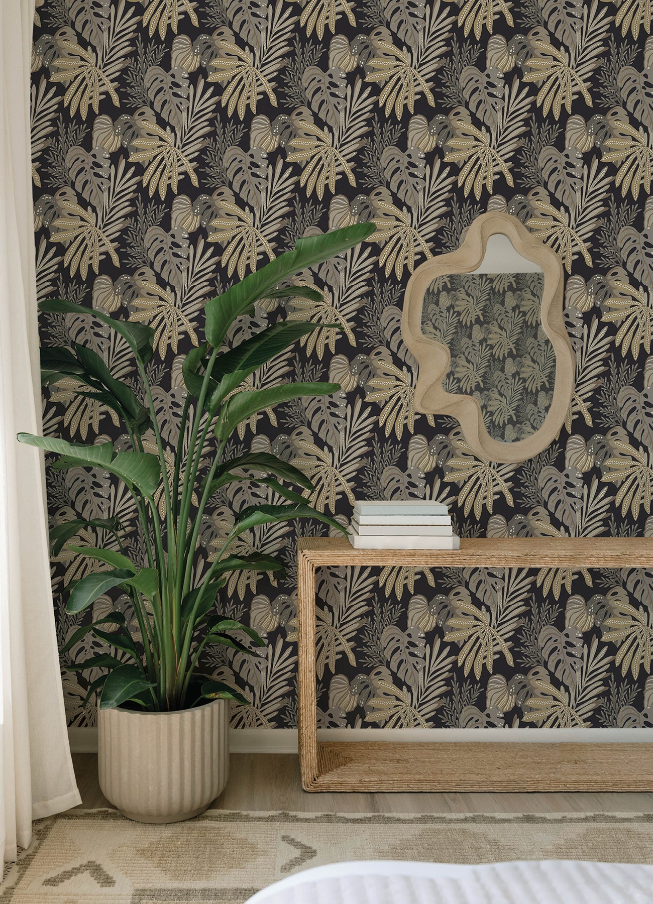 Alocasia wallpaper in neutral color - pattern number 4177-27736 - by A Street Prints in the Drew and Jonathan Home Fifth Edition collection