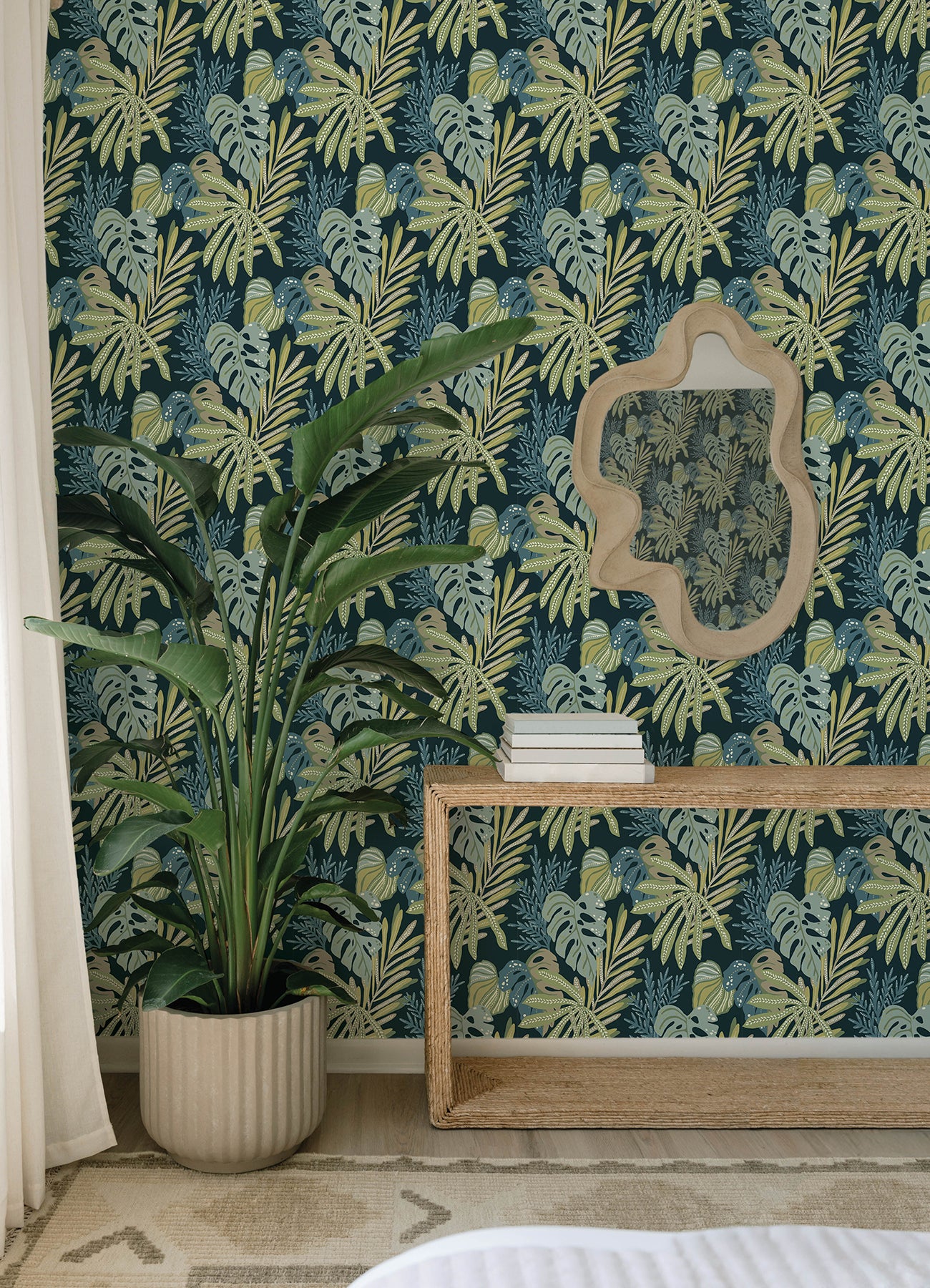 Alocasia wallpaper in green color - pattern number 4177-27739 - by A Street Prints in the Drew and Jonathan Home Fifth Edition collection