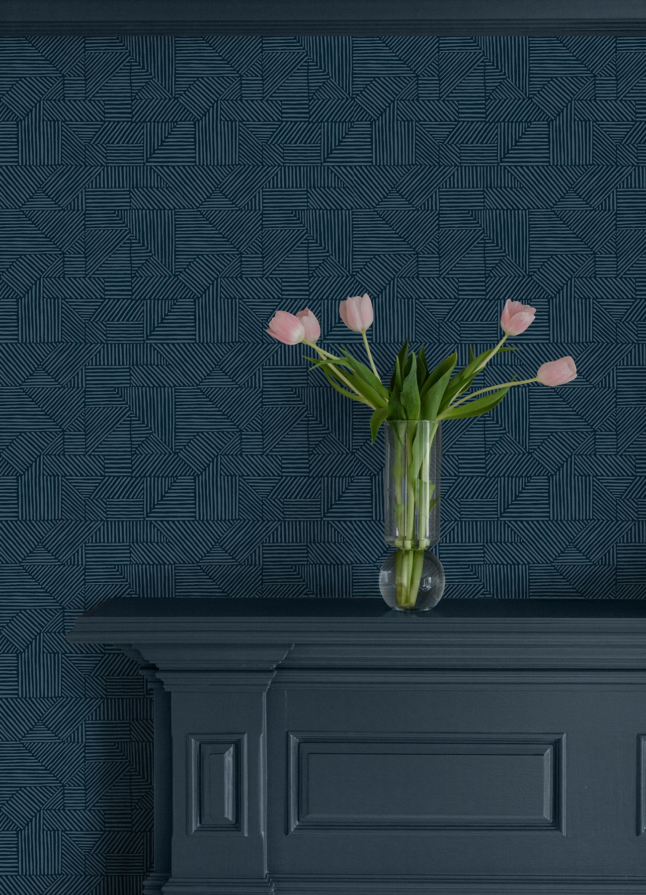 Crescendo wallpaper in dark blue color - pattern number 4177-83301 - by A Street Prints in the Drew and Jonathan Home Fifth Edition collection